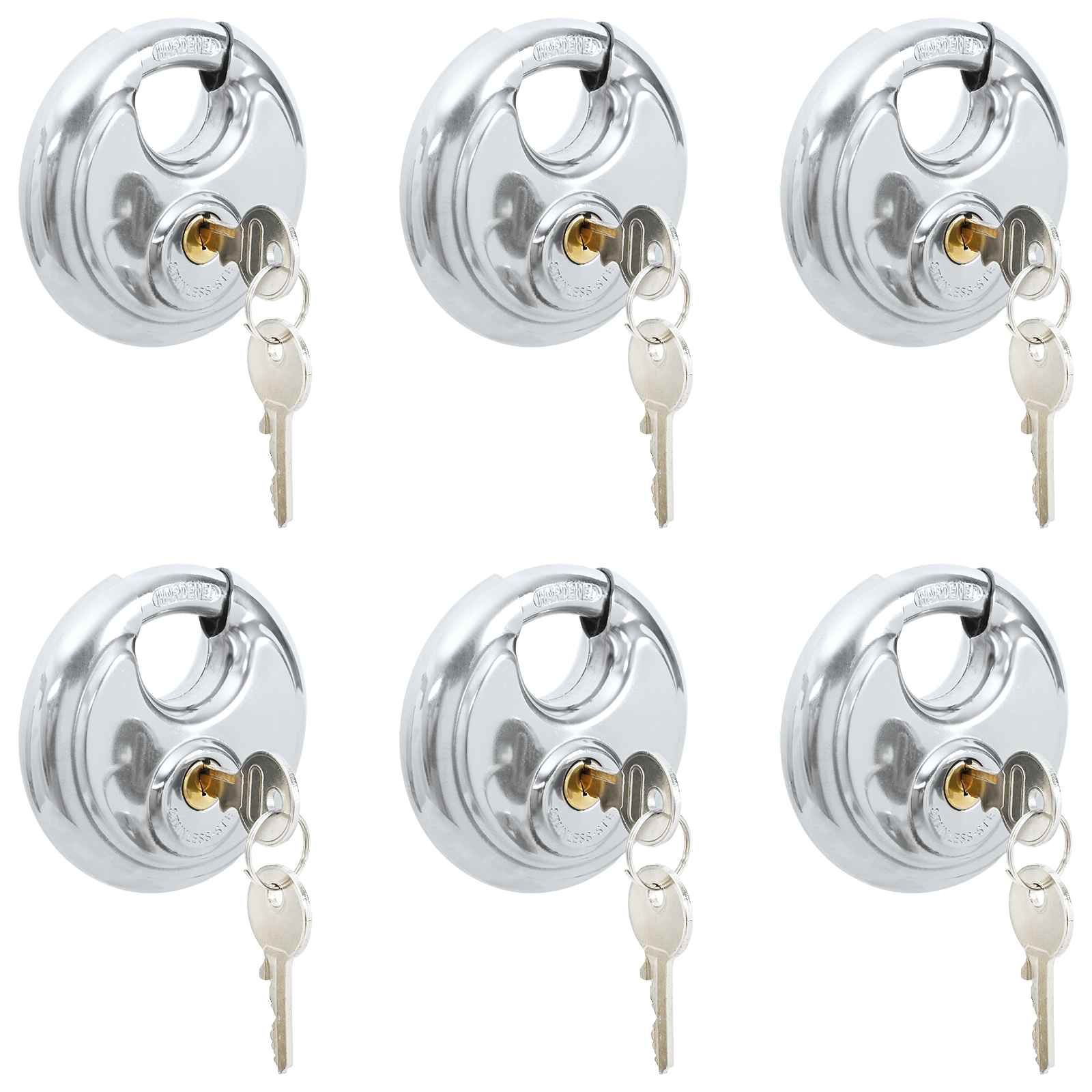 Disk zár kulcsokkal 6 pcs ezüst 8 x 2,8 x 8 cm