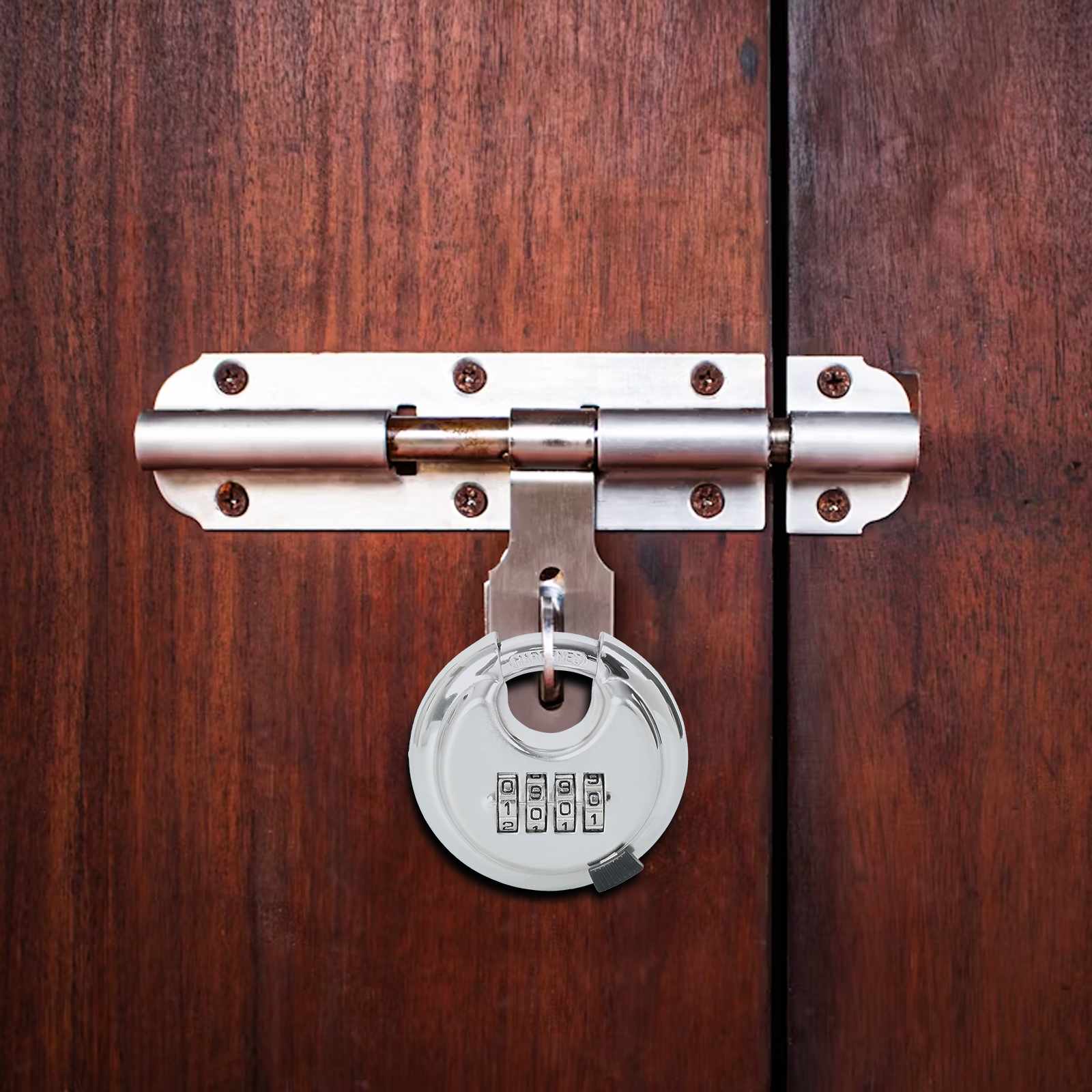 Disk zár kulcsokkal 2 pcs ezüst 7 x 2.3 x 7 cm