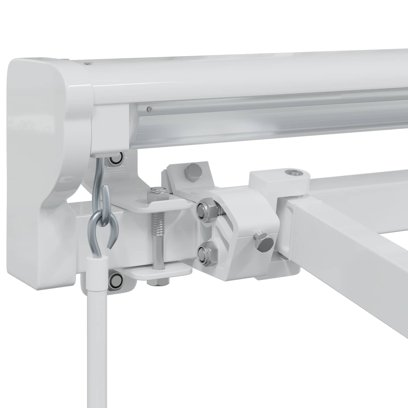 Manuális napernyő keret állítható fehér 5 × 3,5 m acél