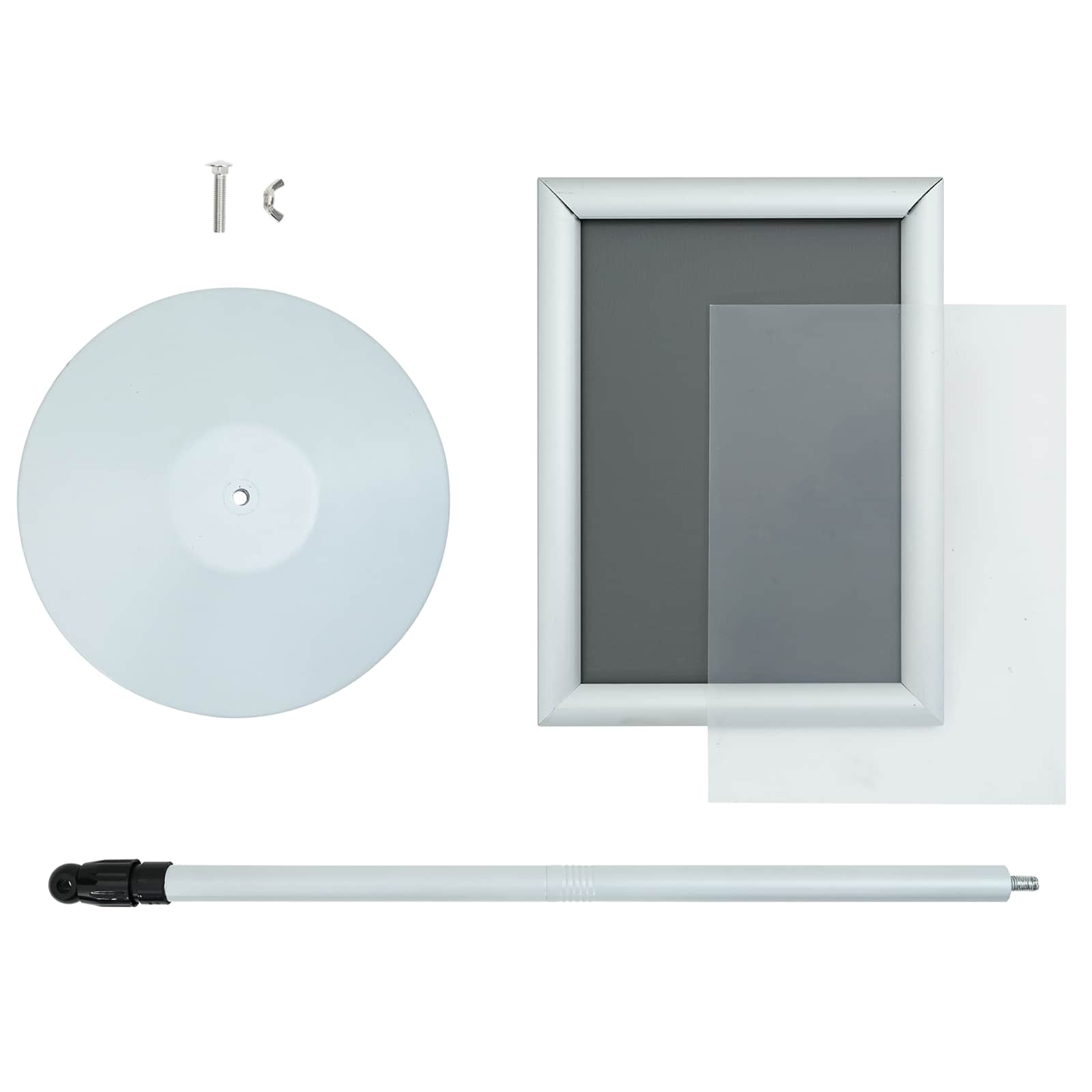 Pedestal poszter állvány ezüst 33 x 33 x 126 cm pvc és acél