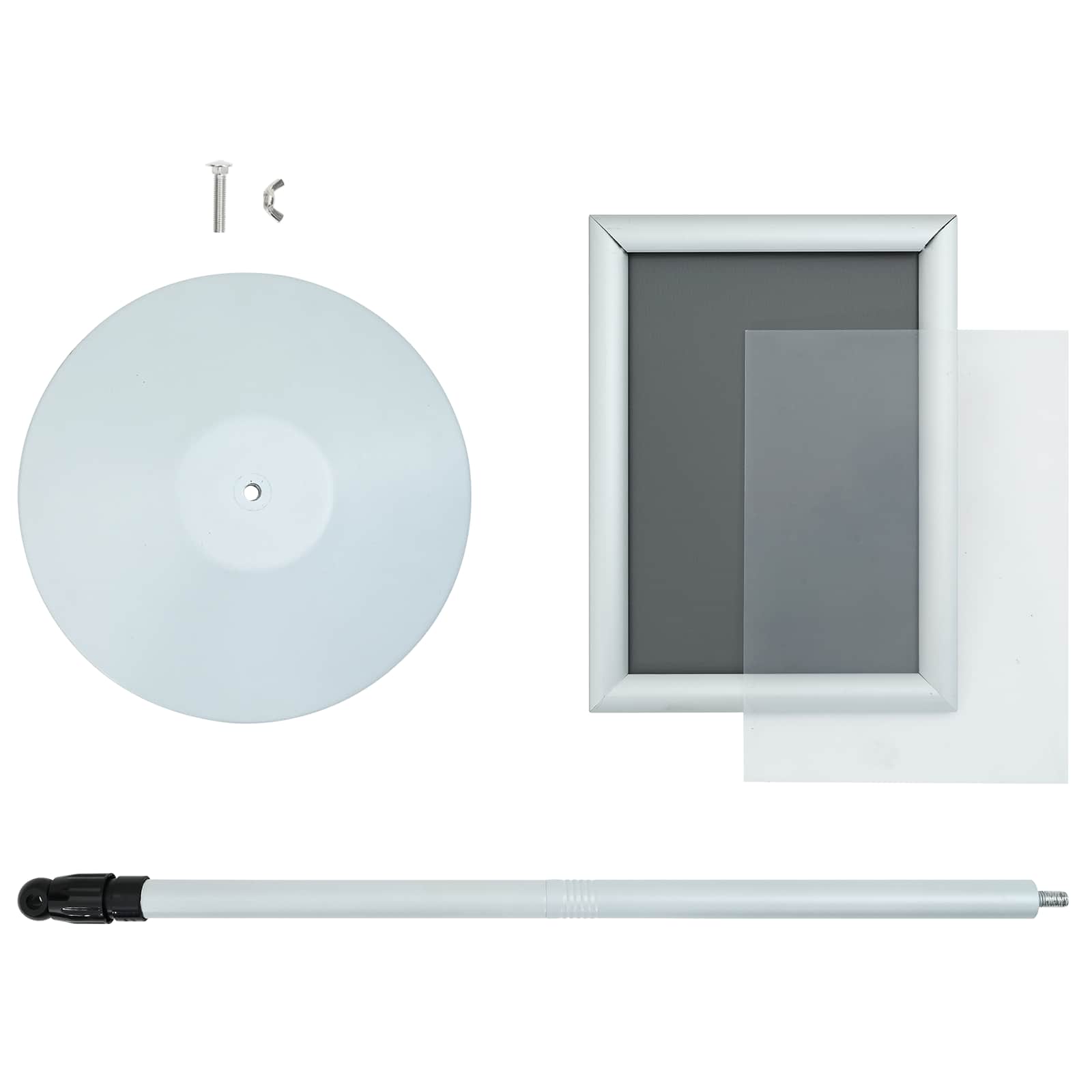 Pedestal poszter állvány ezüst 33 x 33 x 123 cm pvc és acél