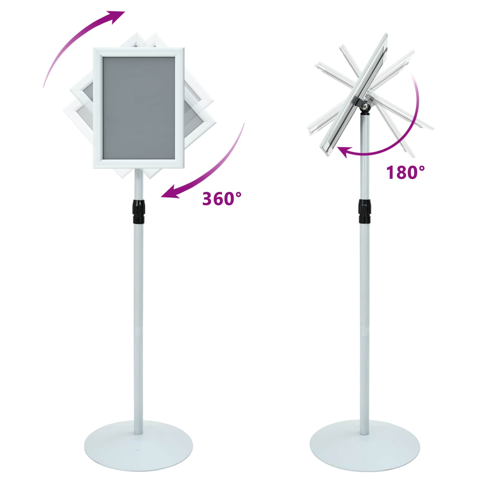 Pedestal poszter állvány ezüst 33 x 33 x 123 cm pvc és acél