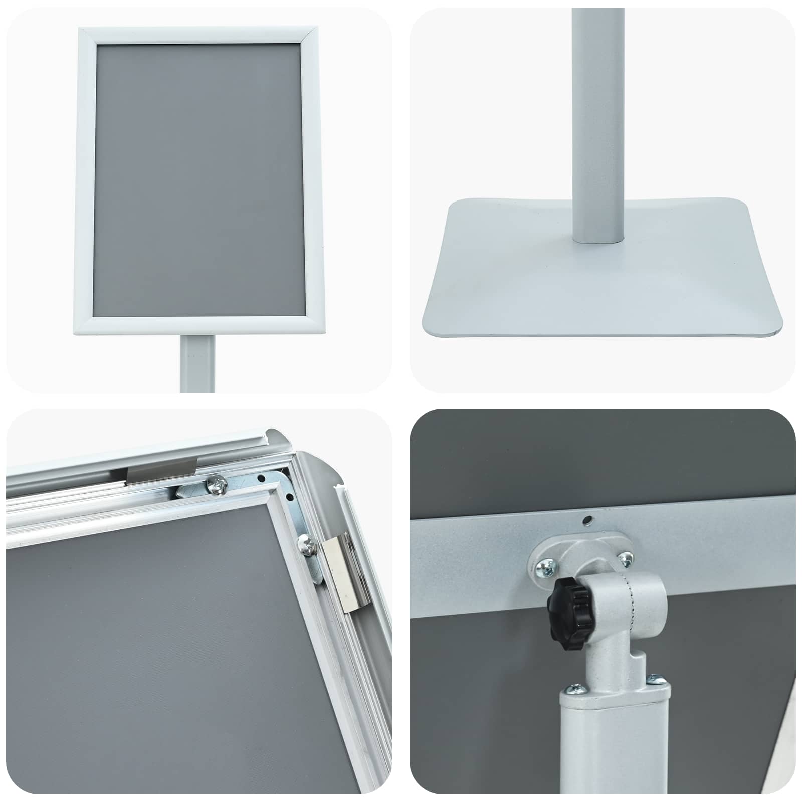 Pedestal poszter állvány ezüst 32,5 x 27 x 126 cm