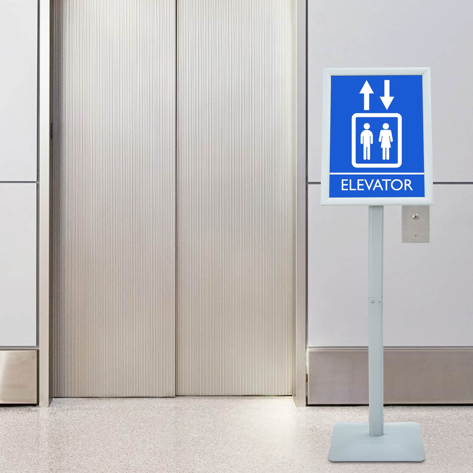 Pedestal poszter állvány ezüst 32,5 x 27 x 126 cm