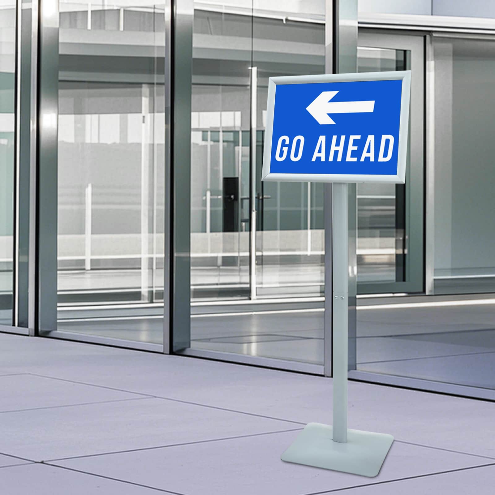 Pedestal poszter állvány ezüst 32,5 x 27 x 126 cm