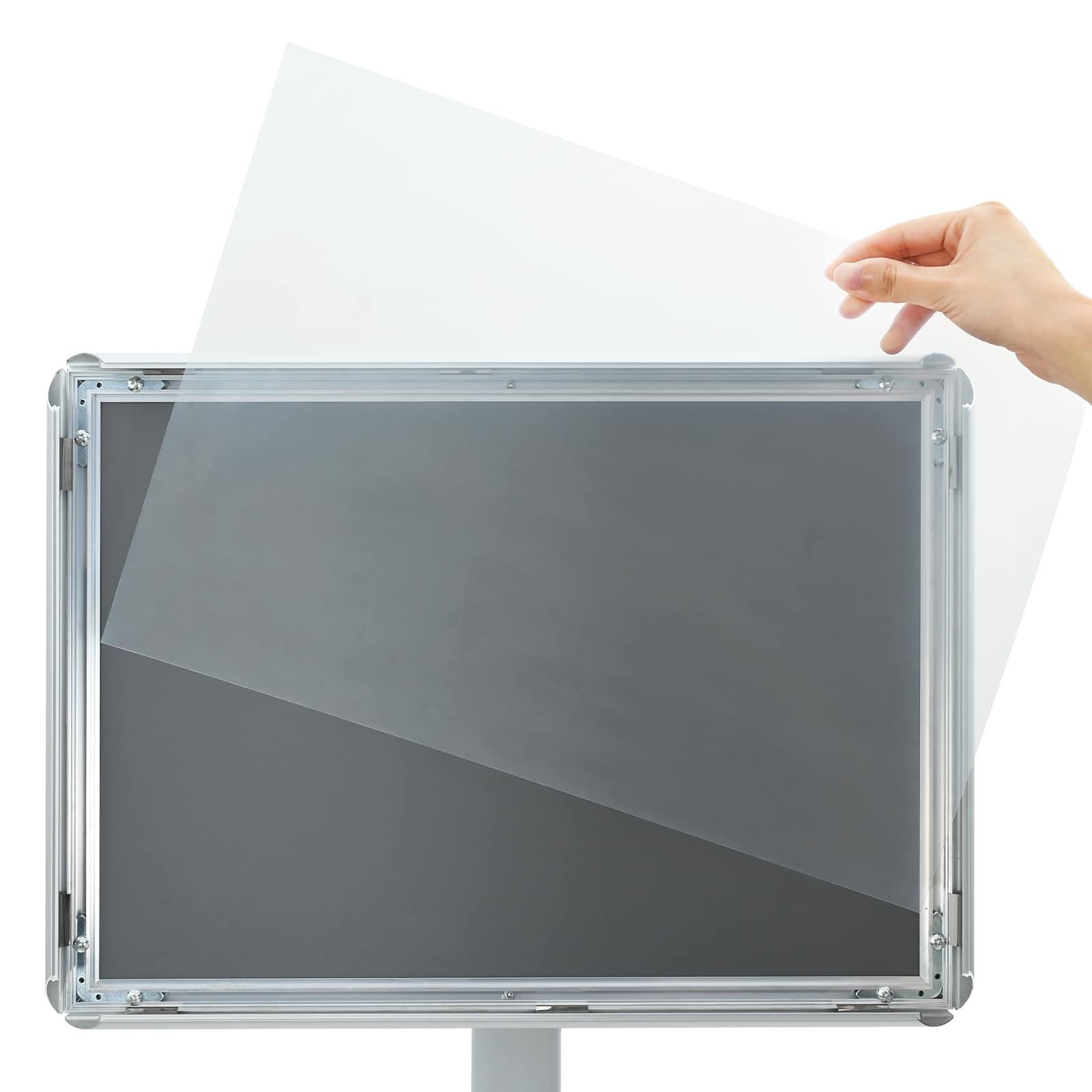 Pedestal poszter állvány ezüst 32,5 x 27 x 126 cm