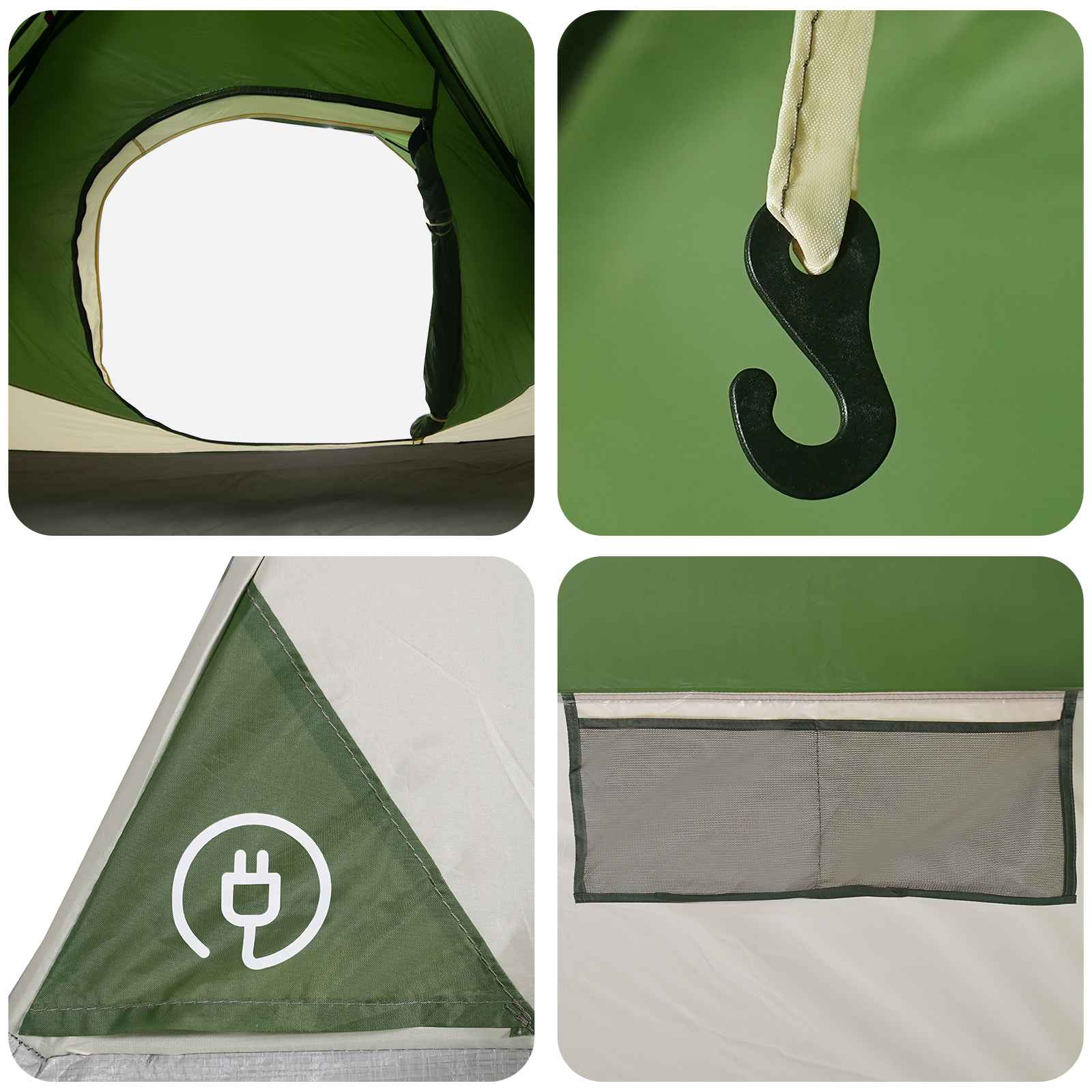 Azonnali sátor zöld 305 x 215 x 140 cm poliészter és acél