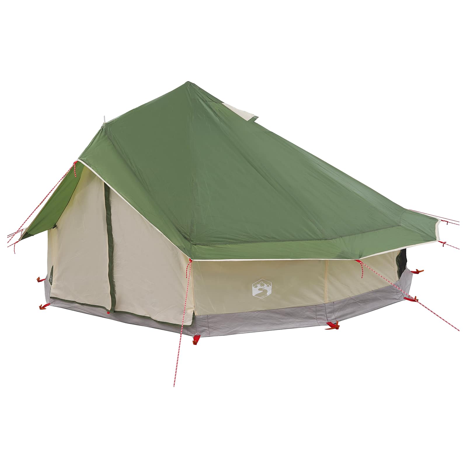 Tipi sátor tetővel zöld 700 x 700 x 395 cm poliészter és acél