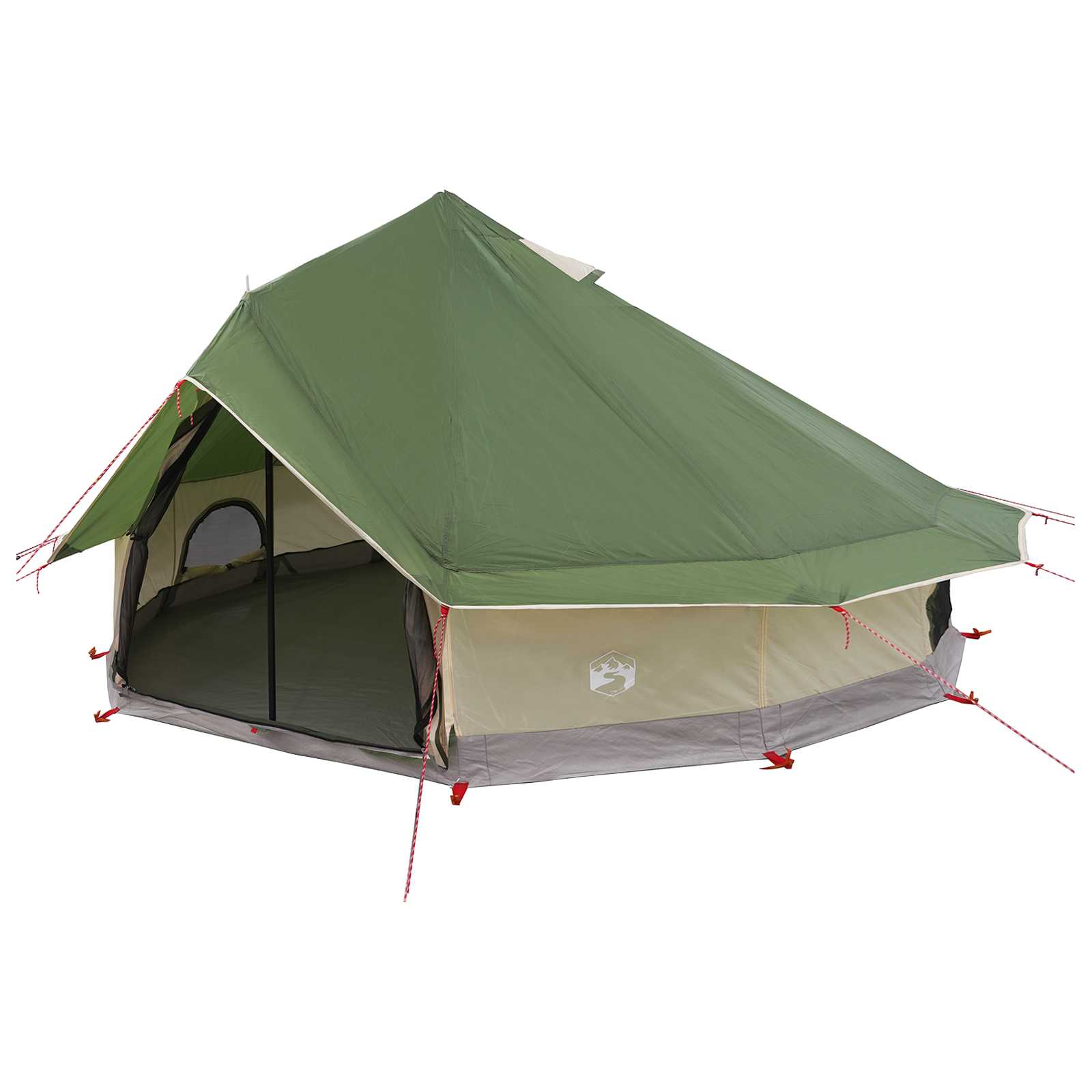 Tipi sátor tetővel zöld 700 x 700 x 395 cm poliészter és acél