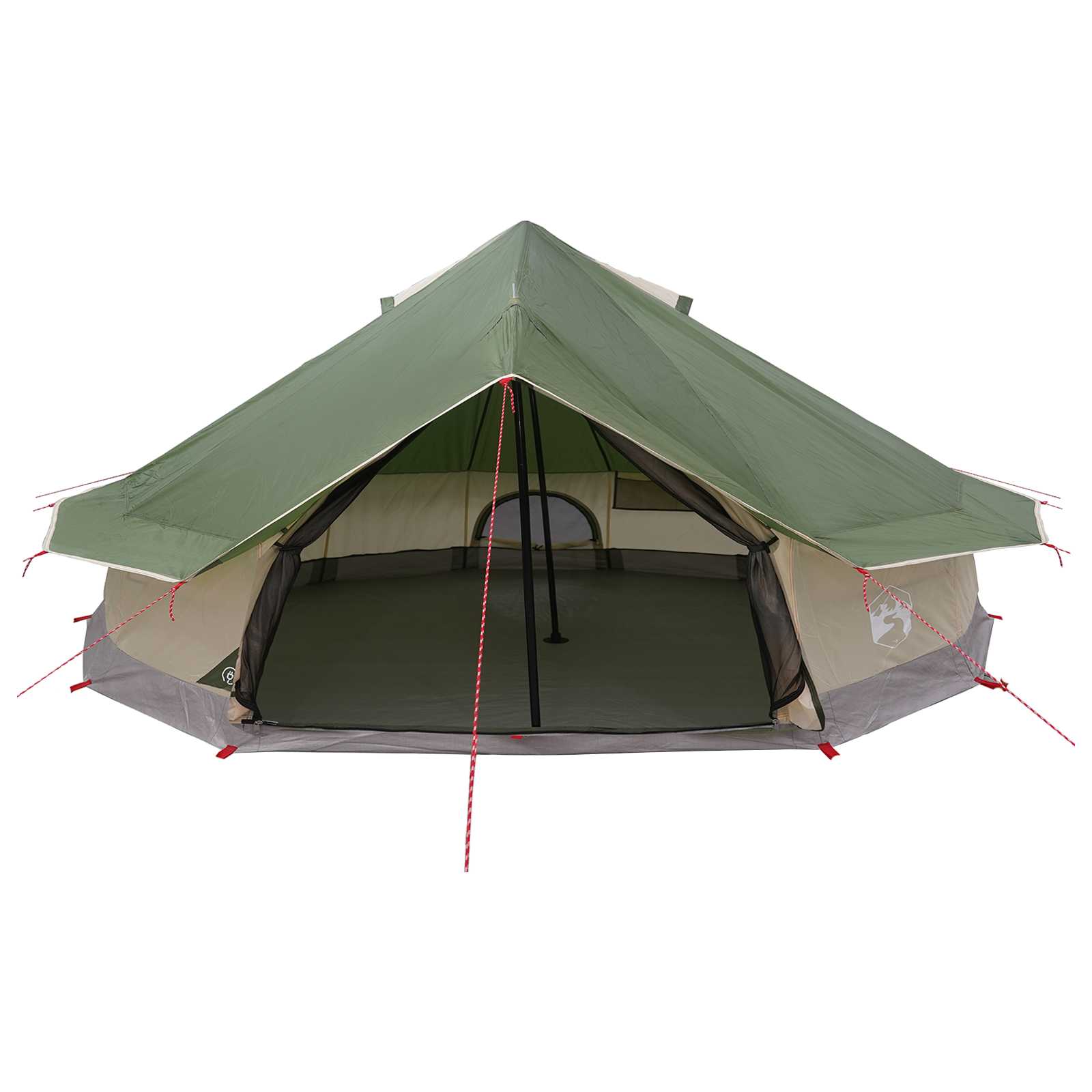 Tipi sátor tetővel zöld 800 x 800 x 430 cm poliészter és acél