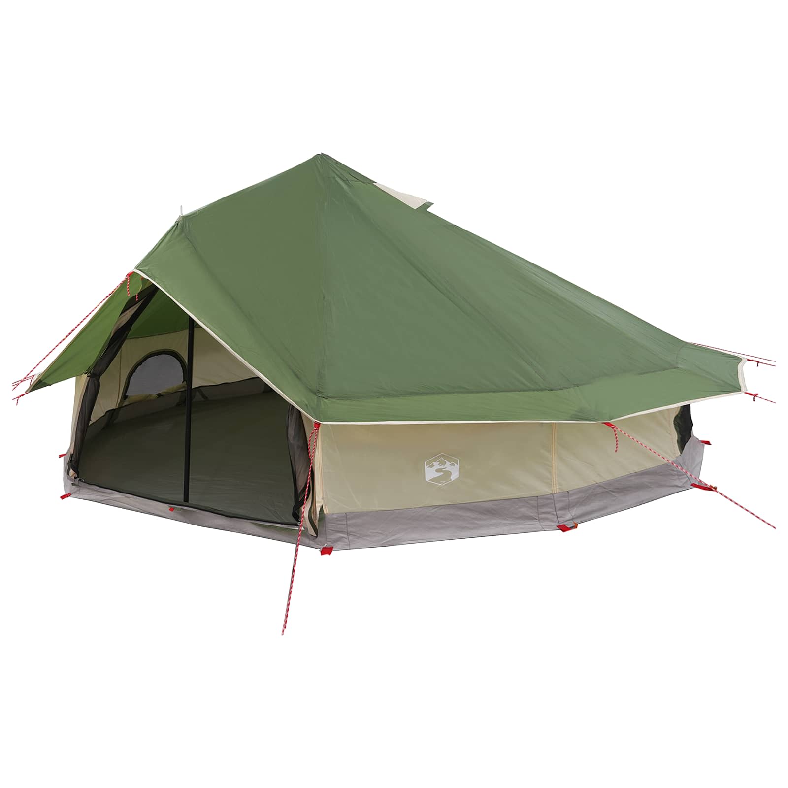 Tipi sátor tetővel zöld 800 x 800 x 430 cm poliészter és acél