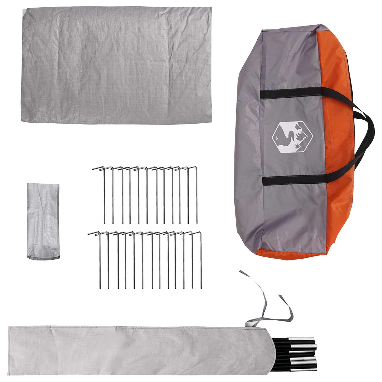 Tipi sátor tetővel szürke és narancs 800 x 800 x 430 cm
