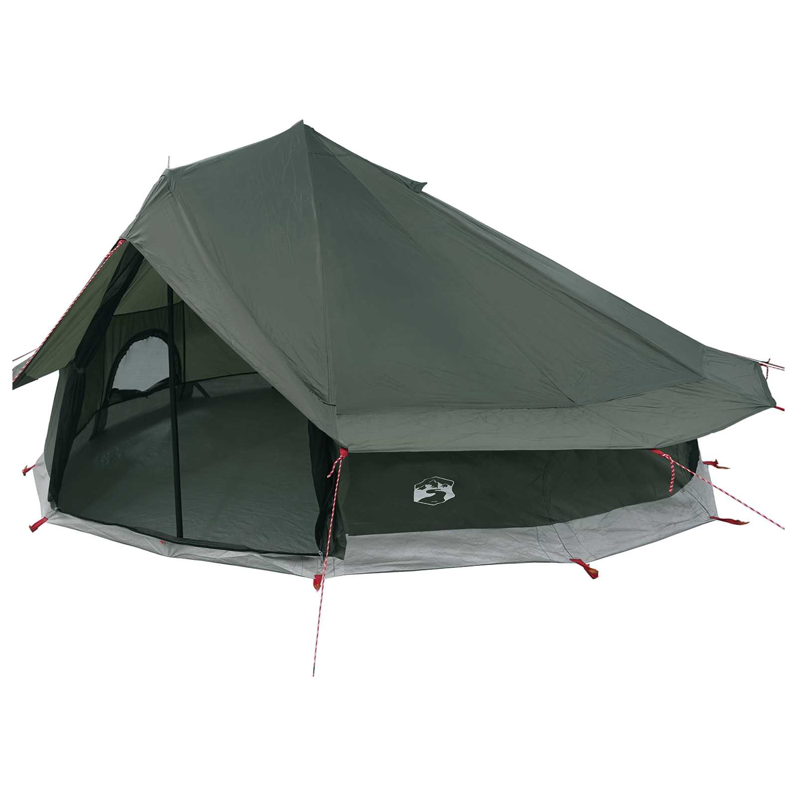 Tipi sátor katonai zöld 800 x 800 x 430 cm poliészter és acél