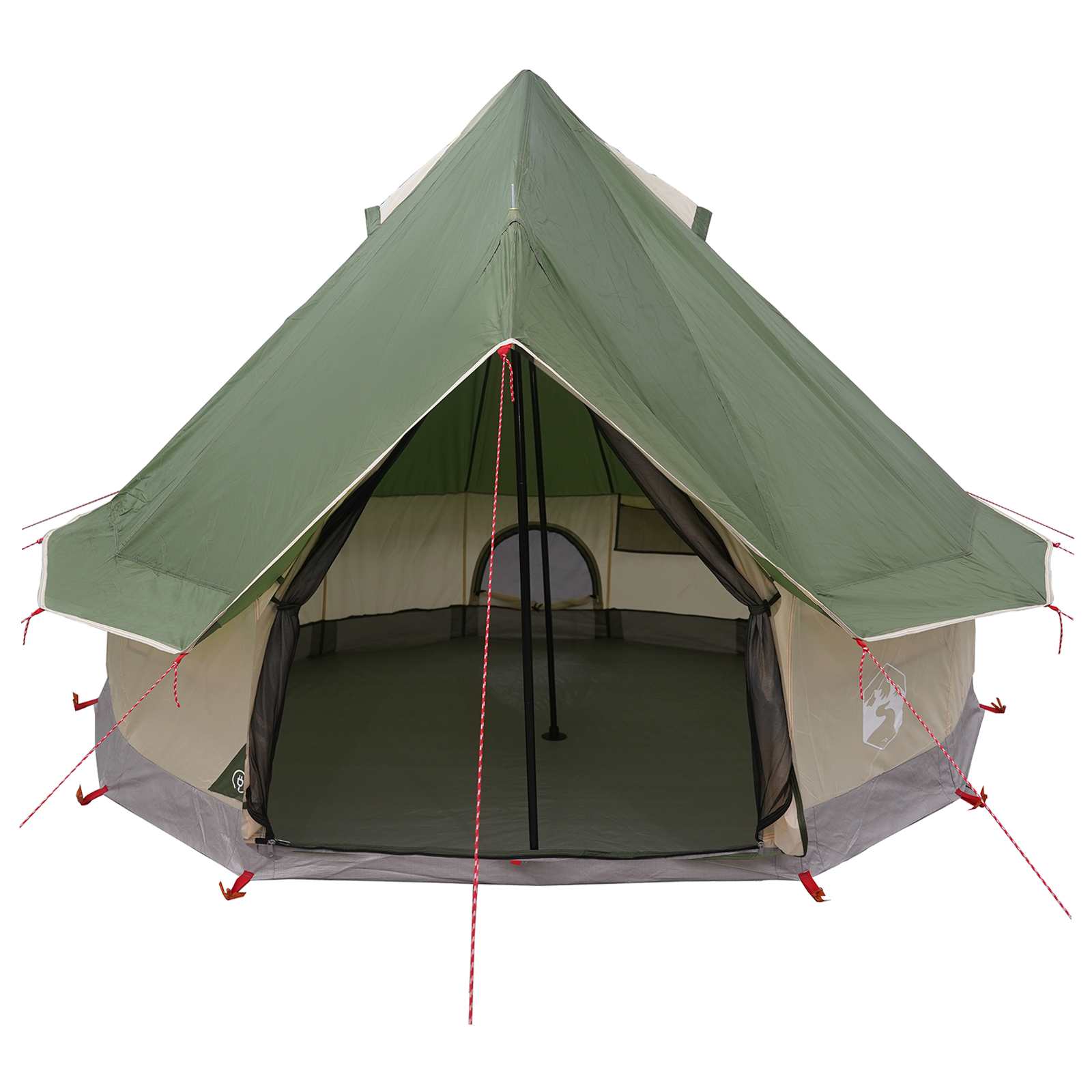Tipi sátor tetővel zöld 250 x 250 cm poliészter és acél