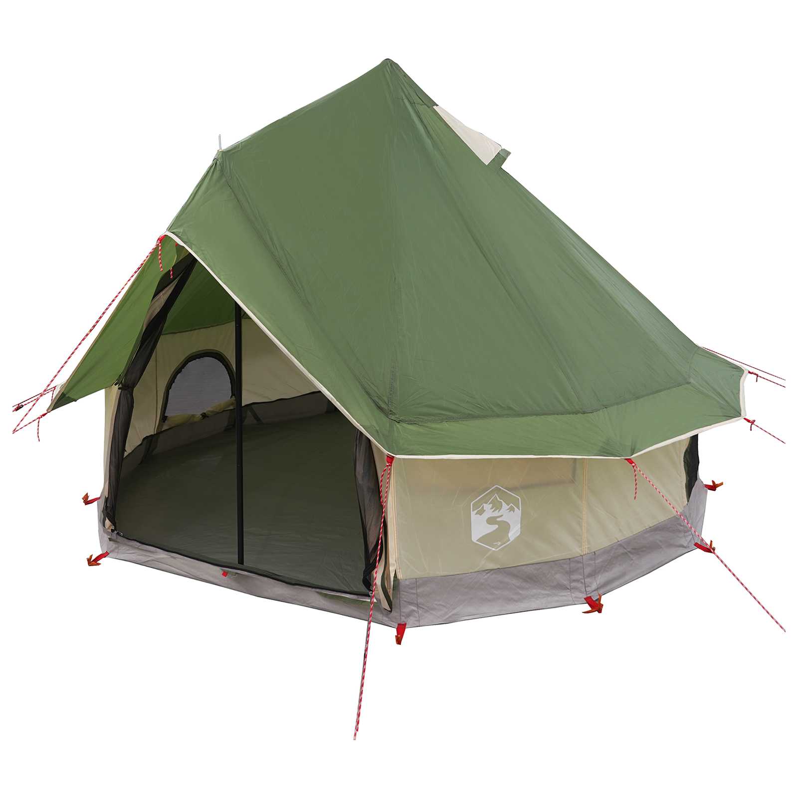 Tipi sátor tetővel zöld 250 x 250 cm poliészter és acél