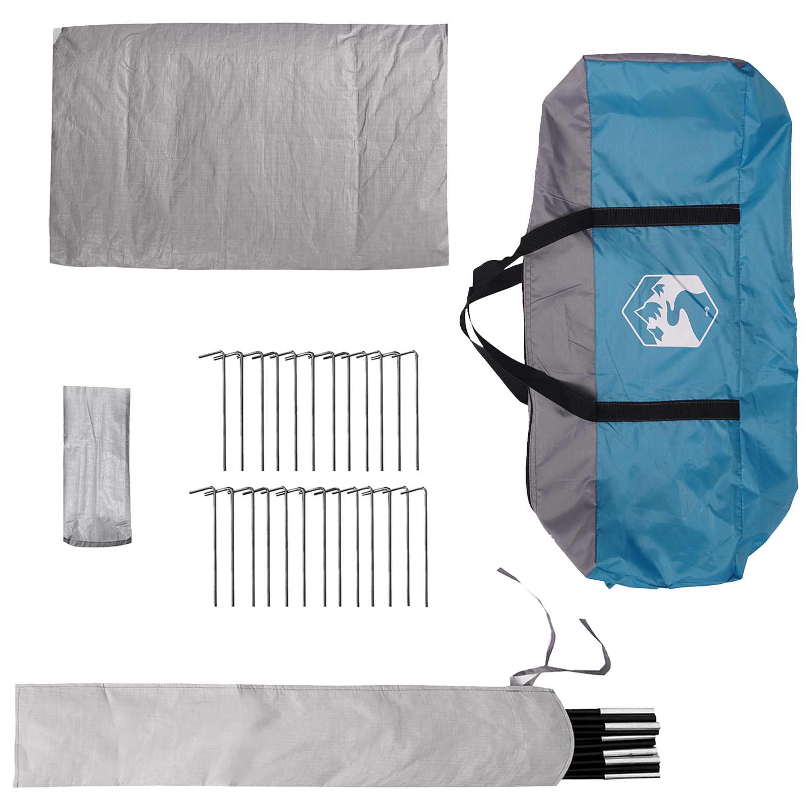 Tipi sátor tetővel kék 250 x 250 cm poliészter és acél