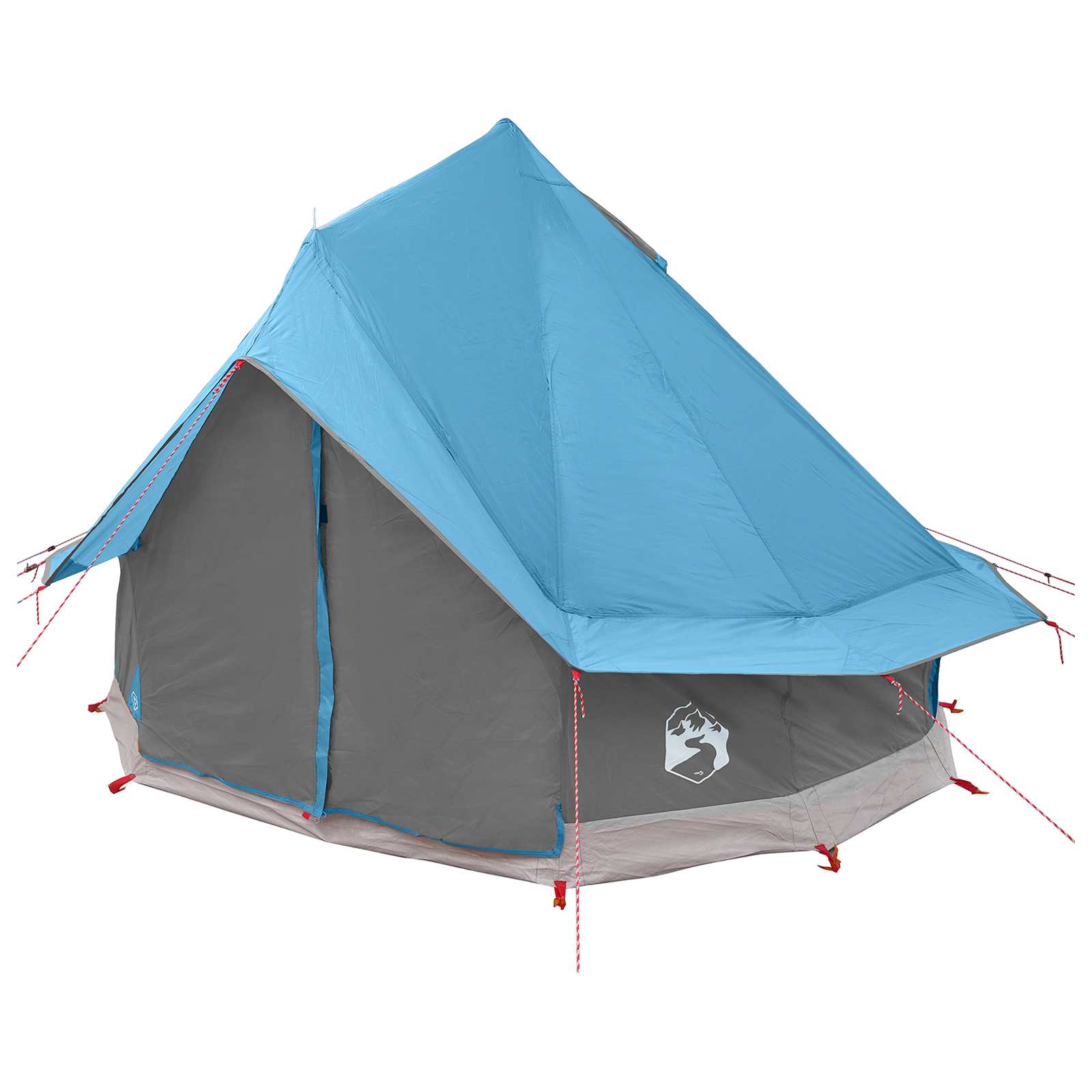 Tipi sátor tetővel kék 250 x 250 cm poliészter és acél