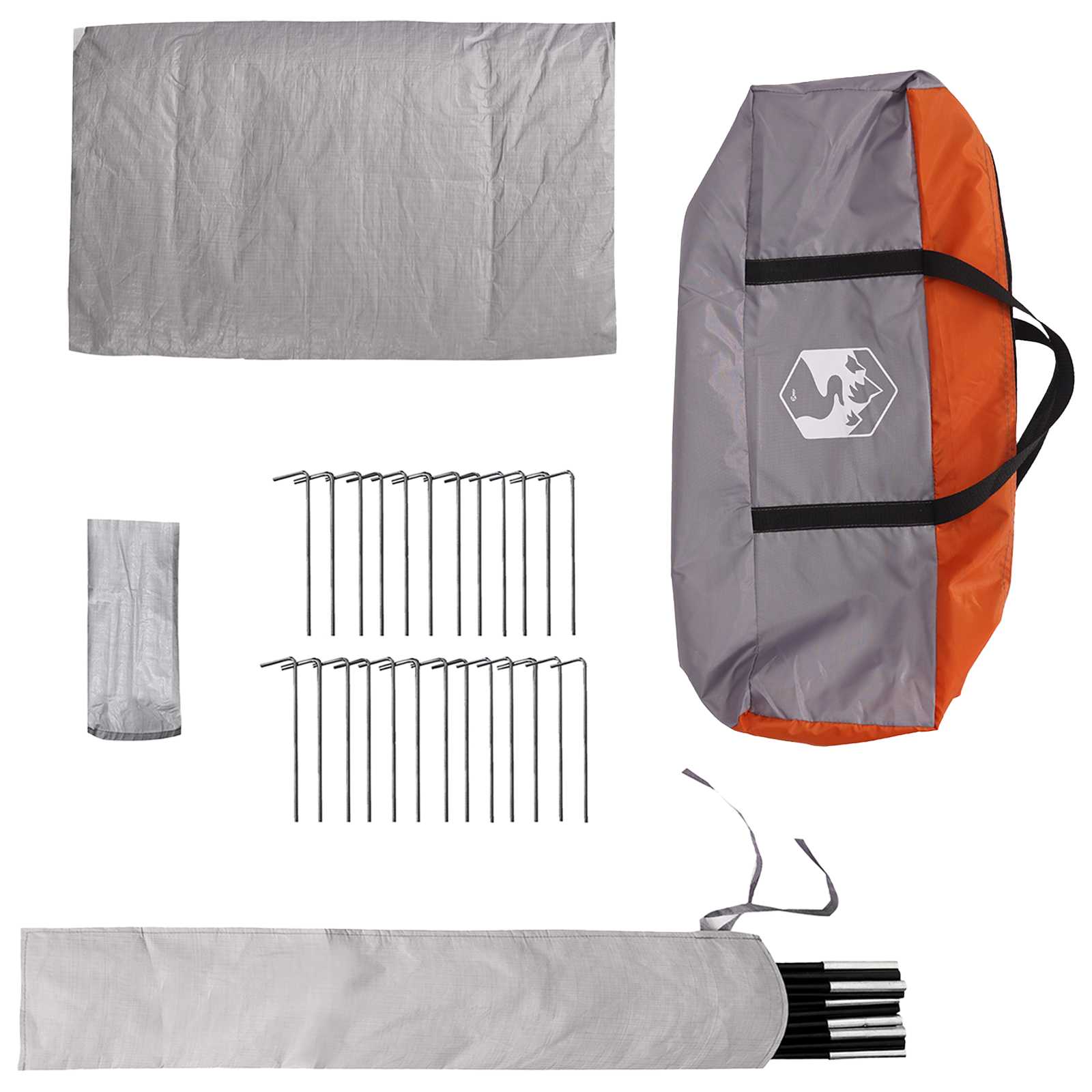 Tipi sátor szürke és narancs 250 x 250 cm poliészter és acél