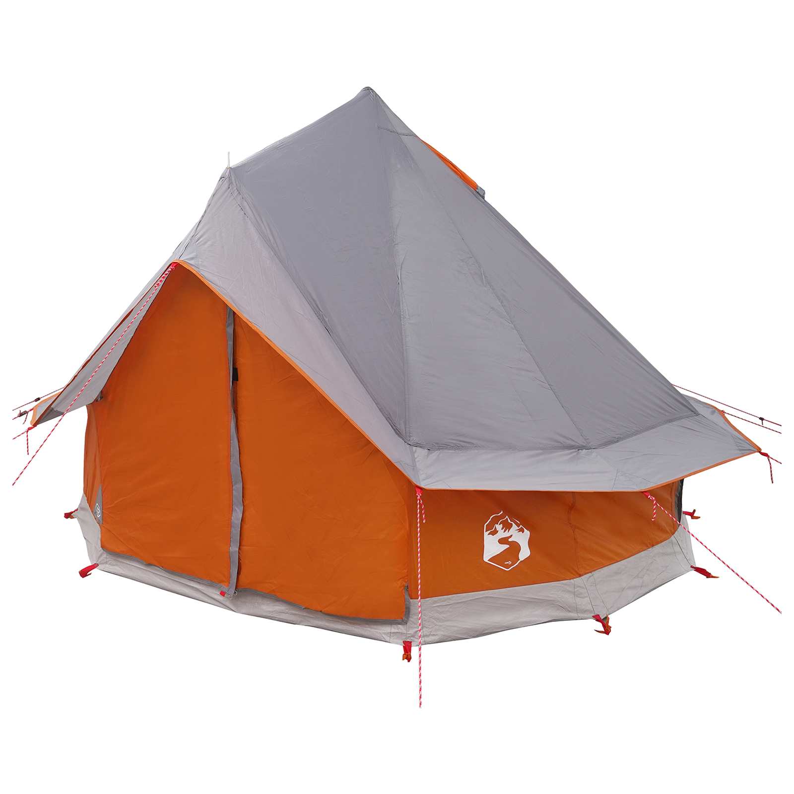 Tipi sátor szürke és narancs 250 x 250 cm poliészter és acél