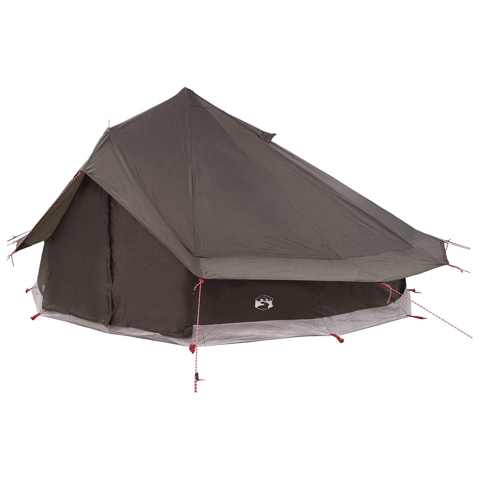 Tipi sátor barna szürke 700 x 700 x 395 cm poliészter és acél