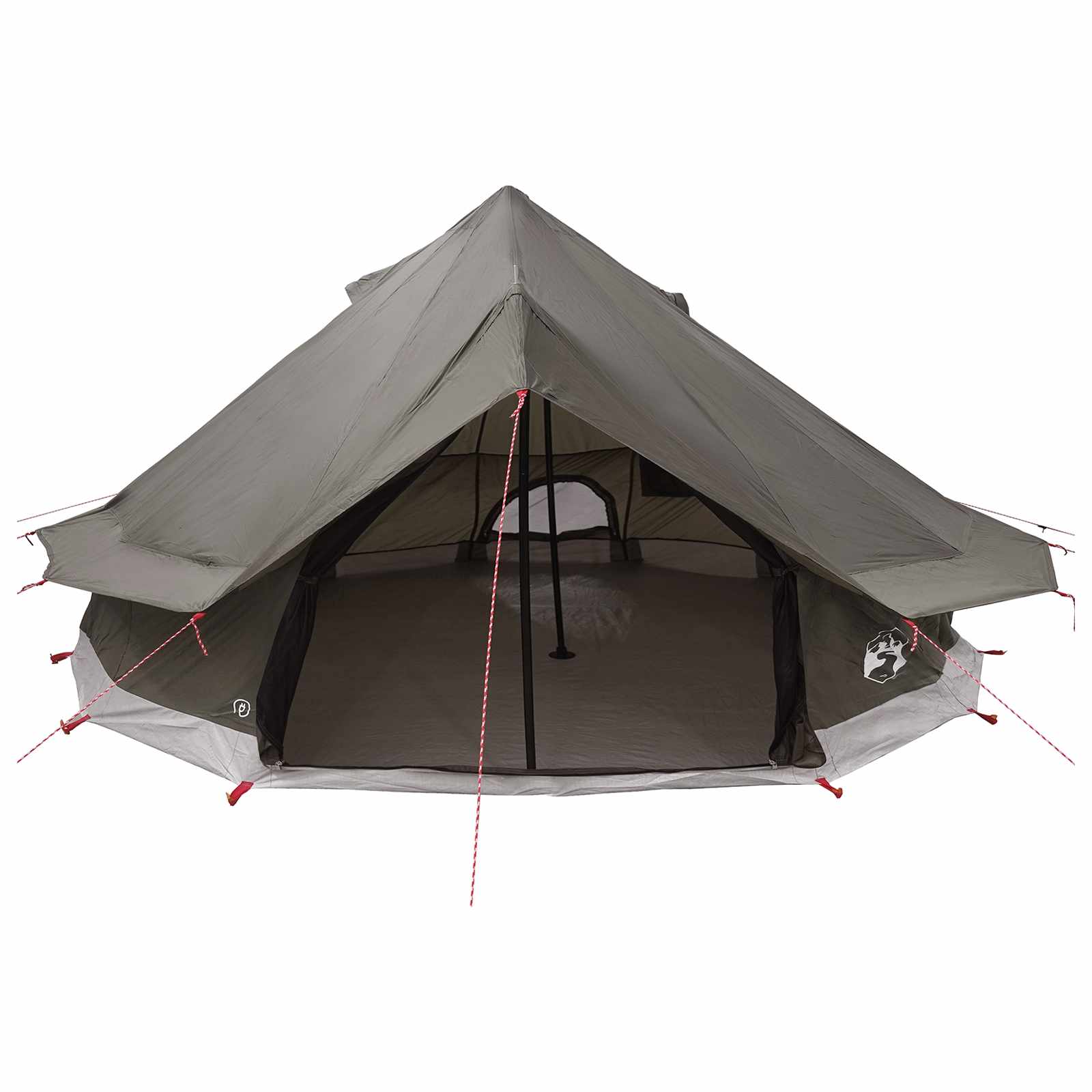 Tipi sátor barna szürke 700 x 700 x 395 cm poliészter és acél
