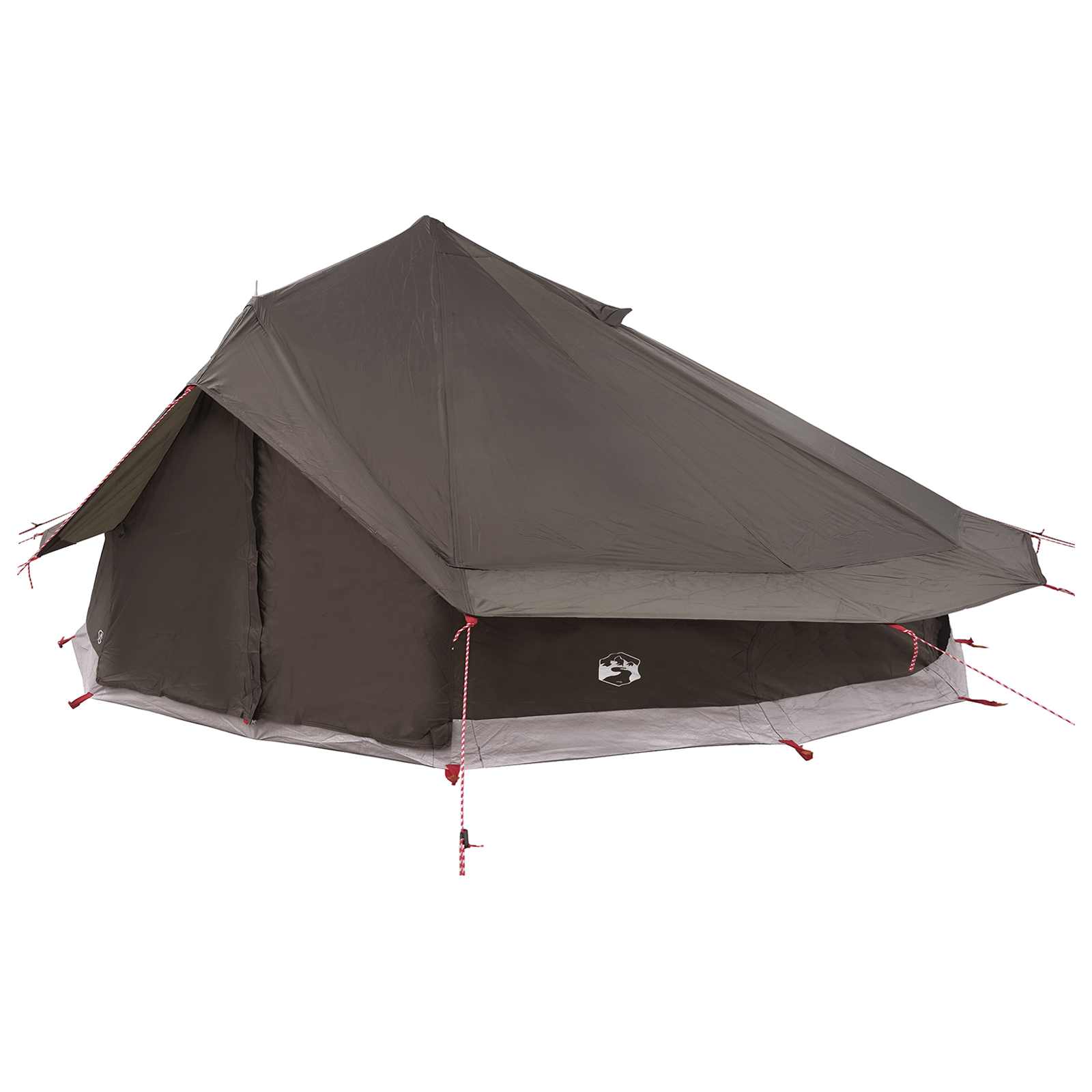 Tipi sátor barna szürke 800 x 800 x 430 cm poliészter és acél