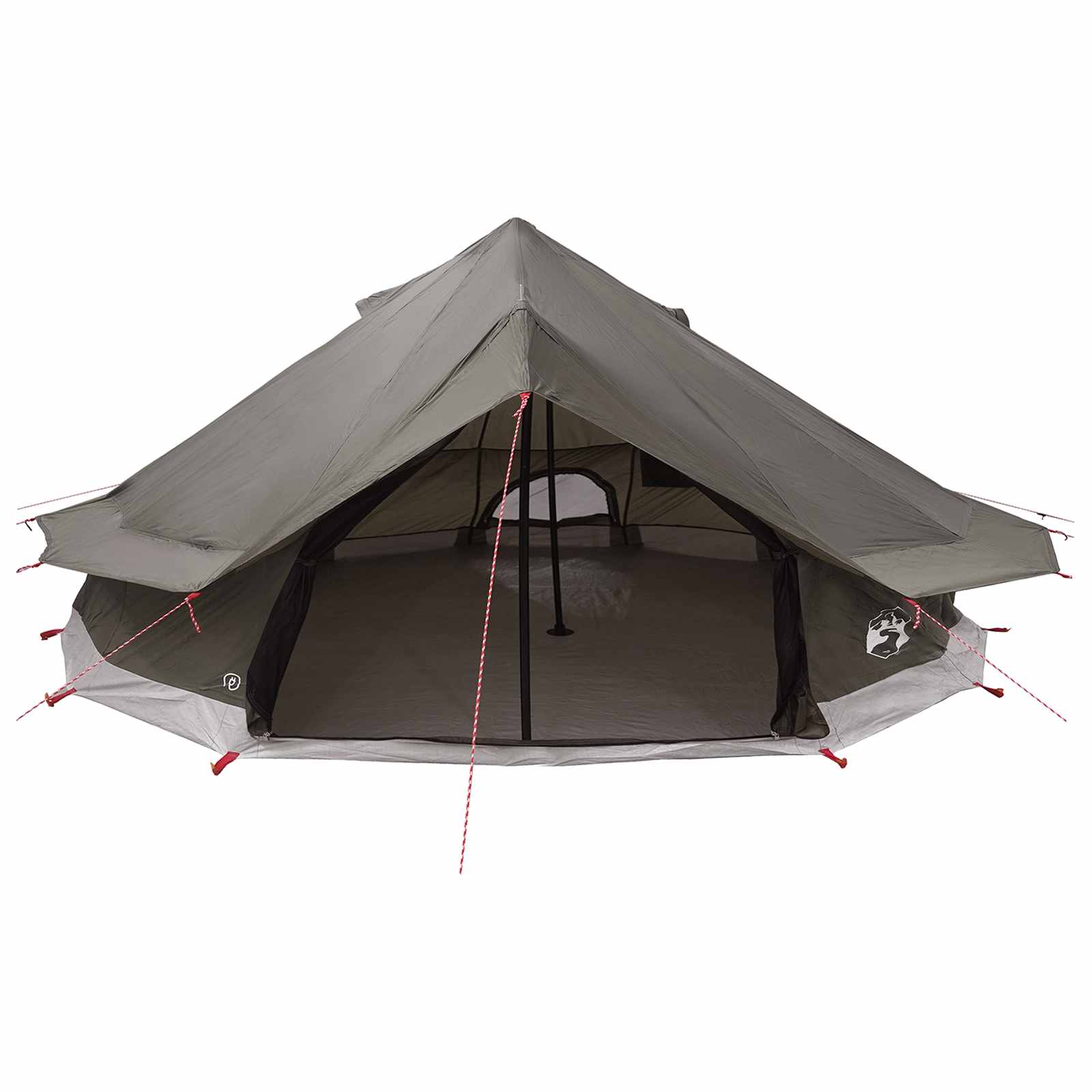 Tipi sátor barna szürke 800 x 800 x 430 cm poliészter és acél
