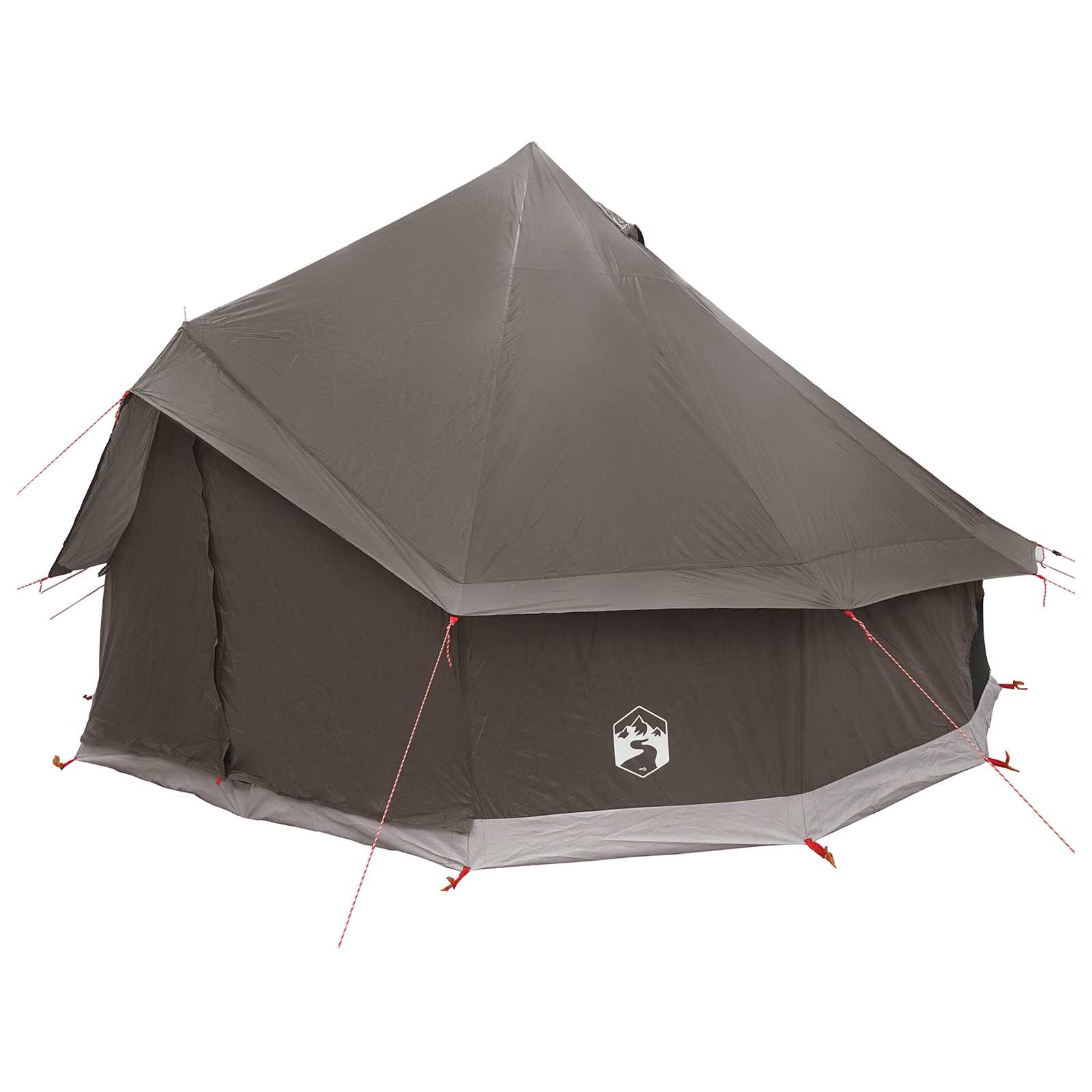 Tipi sátor barna szürke 300 x 300 x 200 cm poliészter és acél