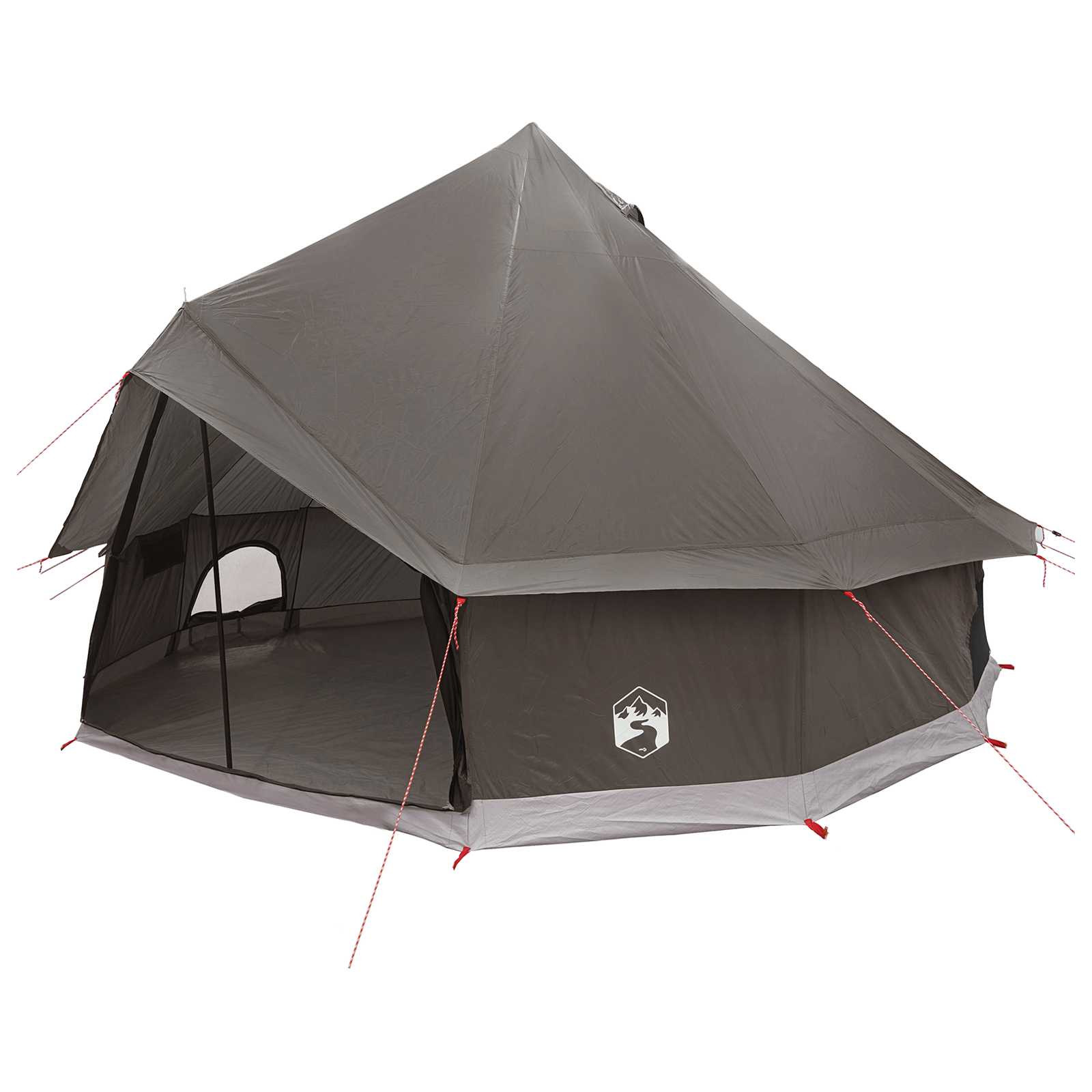 Tipi sátor barna szürke 300 x 300 x 200 cm poliészter és acél
