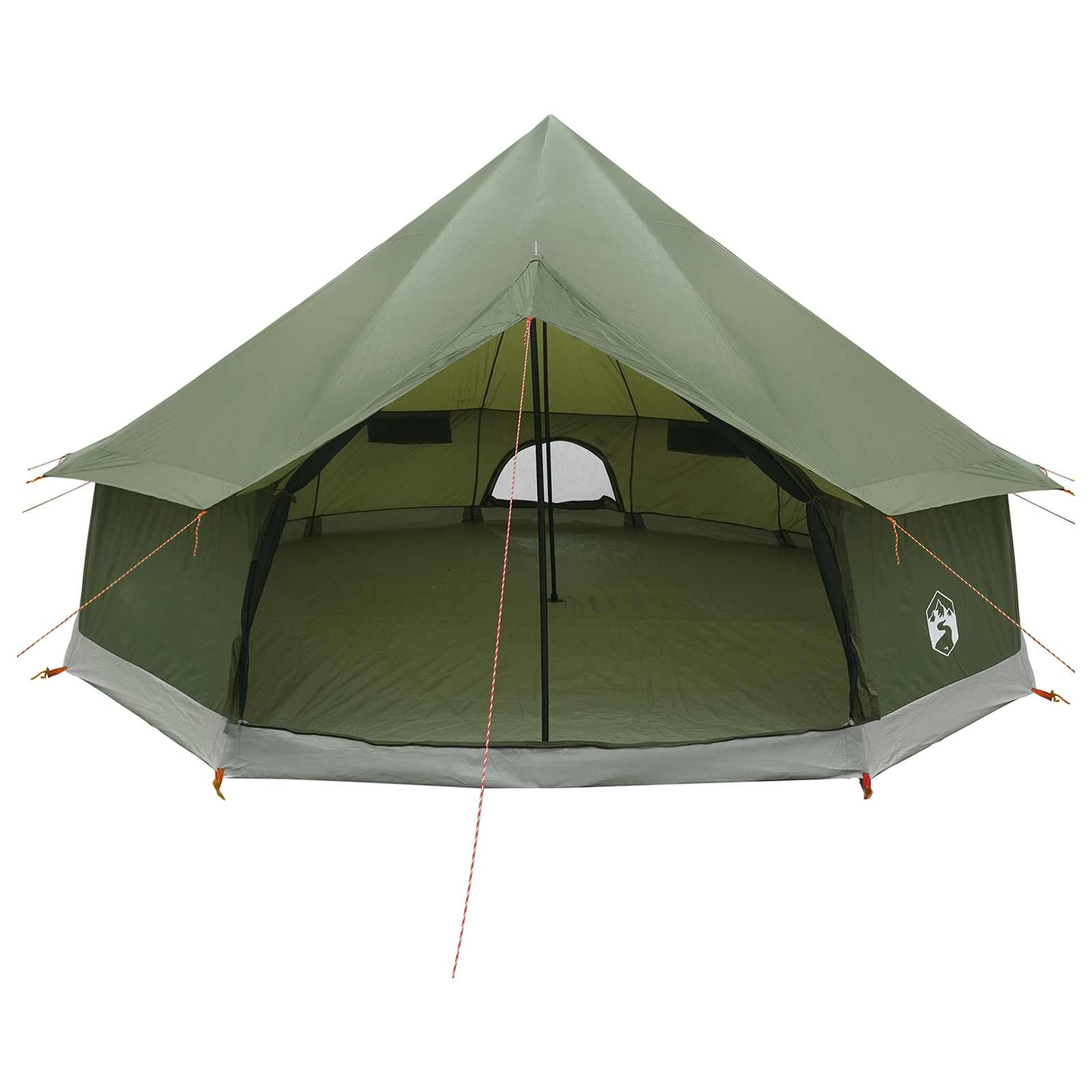Tipi sátor olajzöld 400 x 400 x 250 cm poliészter és acél
