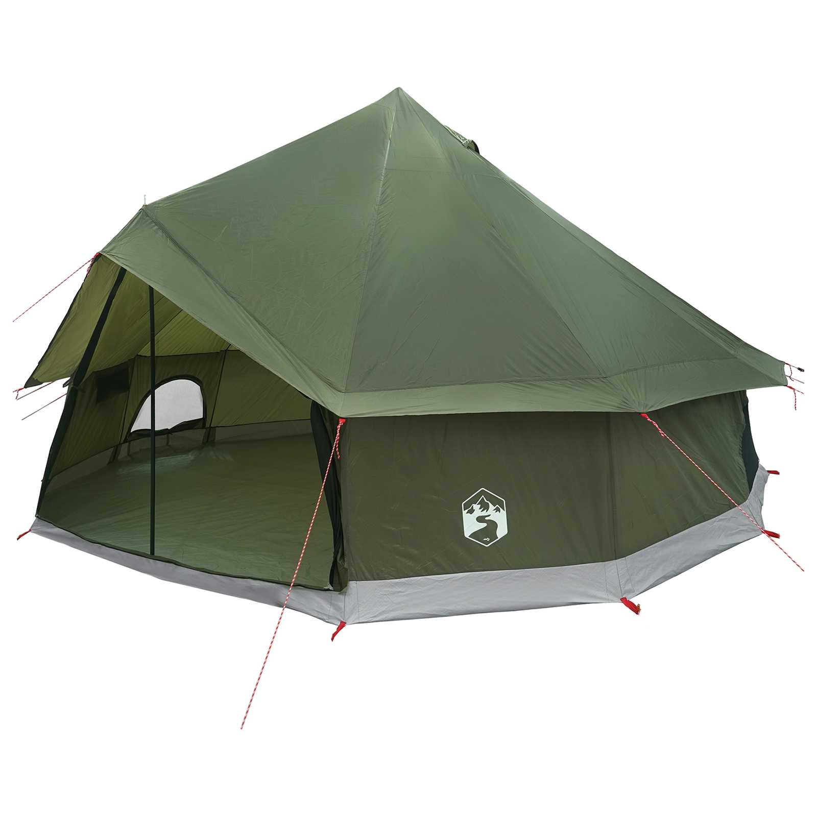 Tipi sátor olajzöld 400 x 400 x 250 cm poliészter és acél