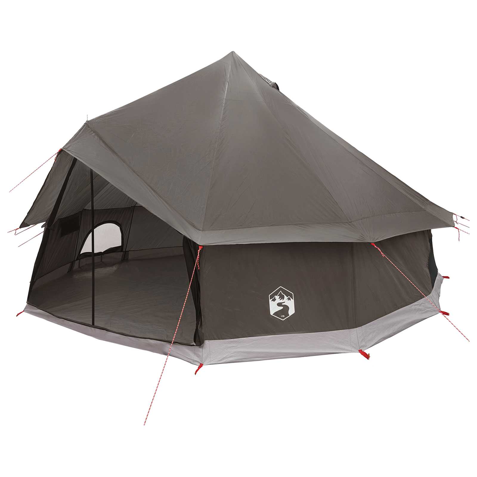 Tipi sátor barna szürke 400 x 400 x 250 cm poliészter és acél