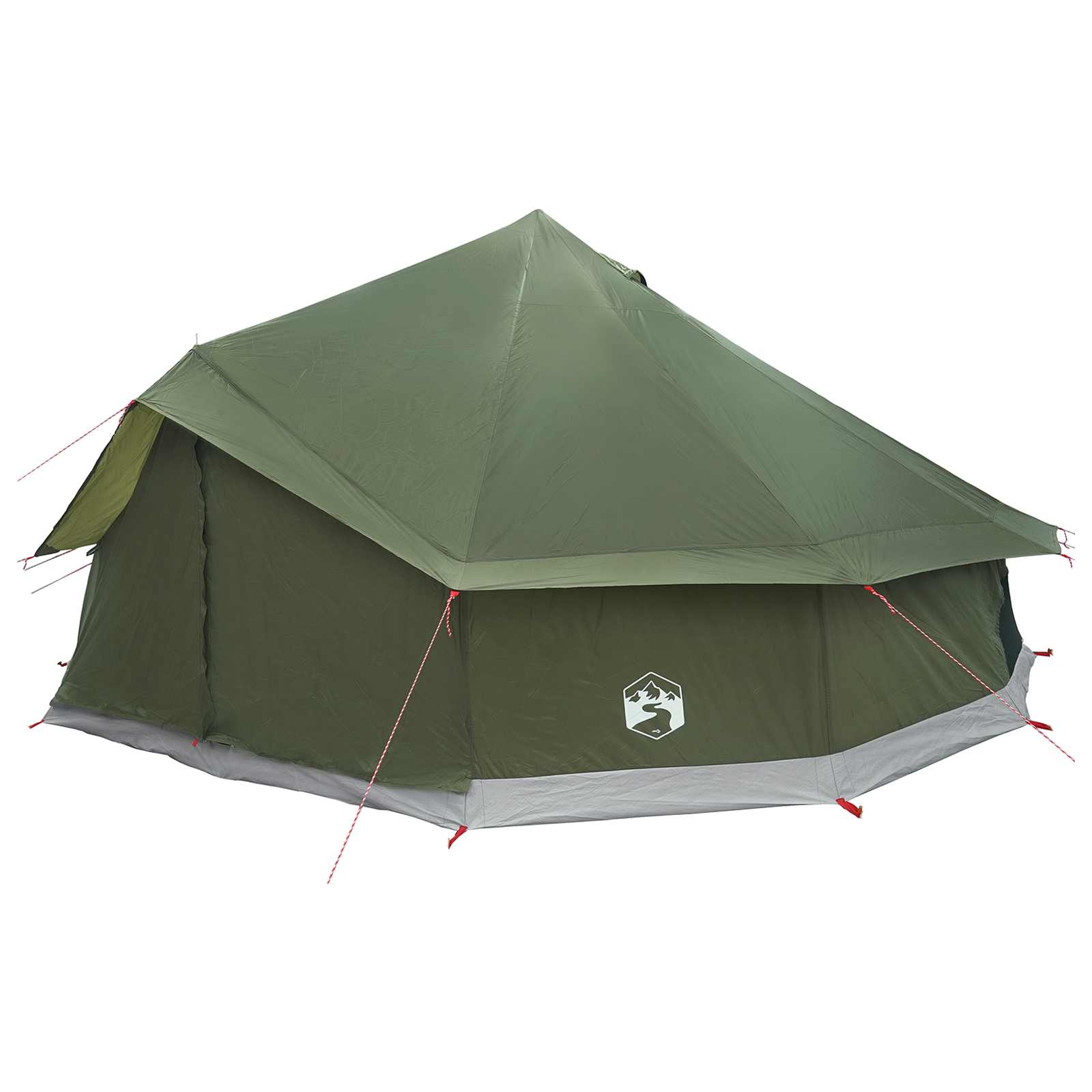 Tipi sátor olajzöld 600 x 600 x 350 cm poliészter és acél