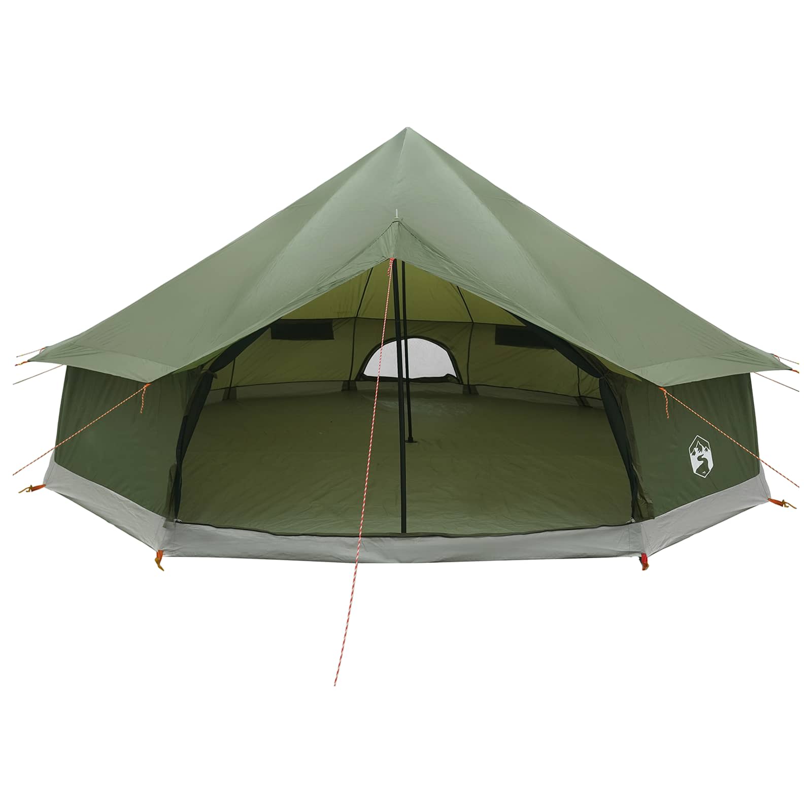 Tipi sátor olajzöld 600 x 600 x 350 cm poliészter és acél