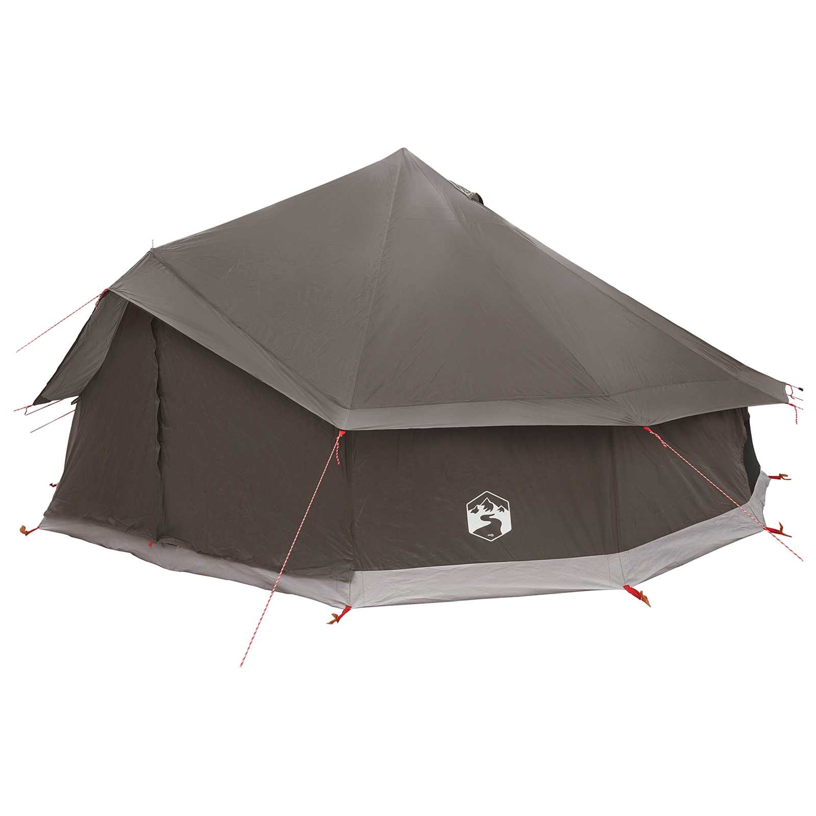Tipi sátor barna szürke 600 x 600 x 350 cm poliészter és acél