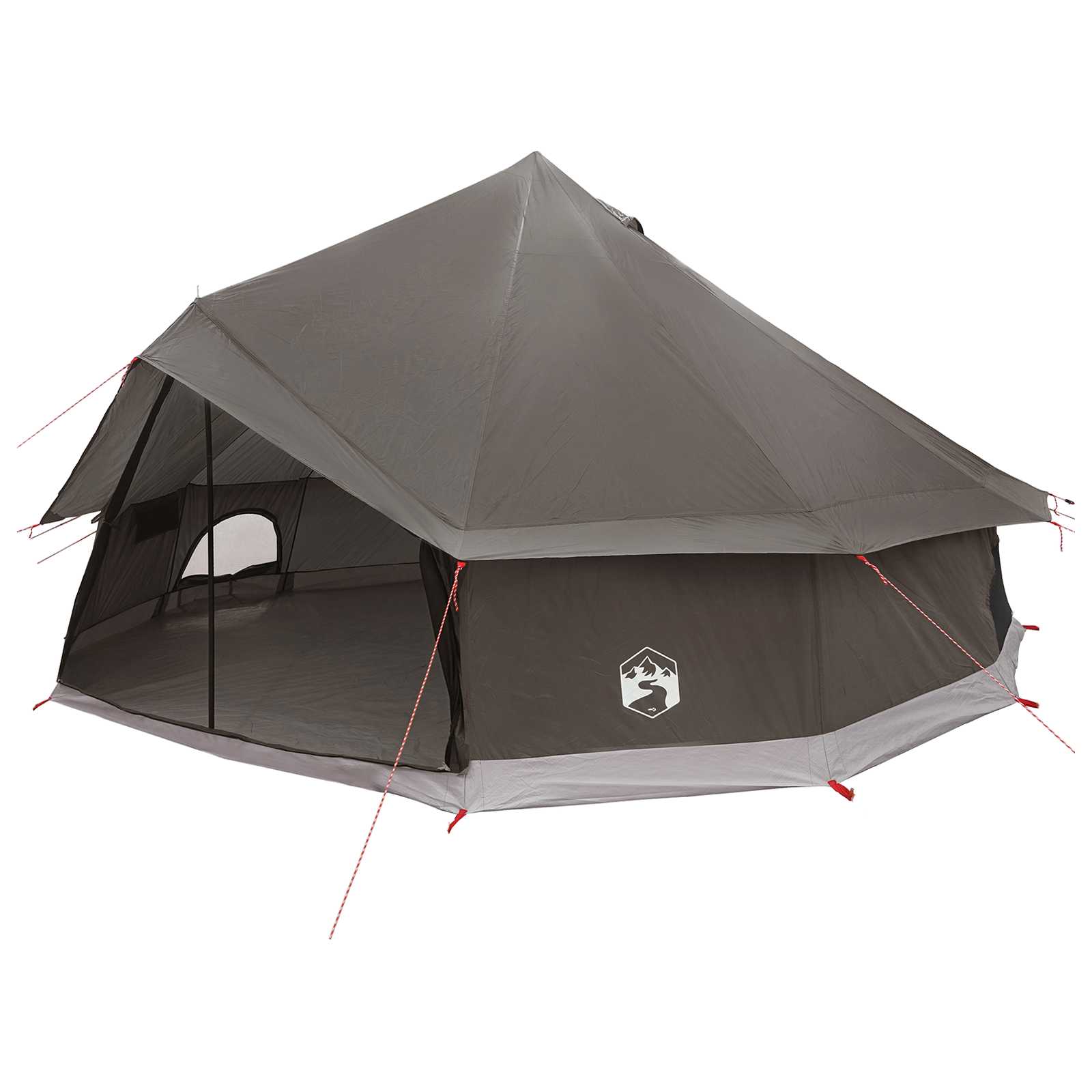 Tipi sátor barna szürke 600 x 600 x 350 cm poliészter és acél