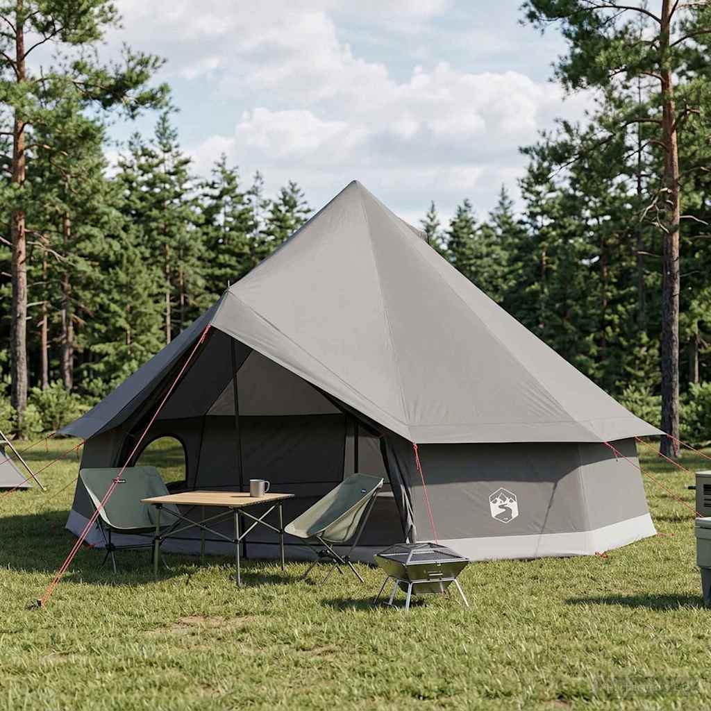 Tipi sátor barna szürke 500 x 500 x 300 cm poliészter és acél