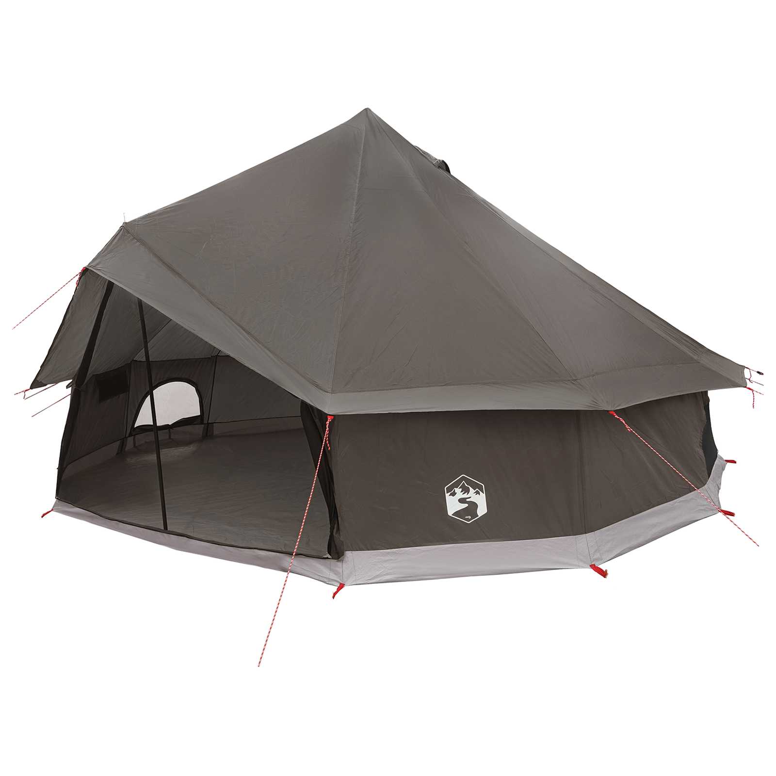 Tipi sátor barna szürke 500 x 500 x 300 cm poliészter és acél