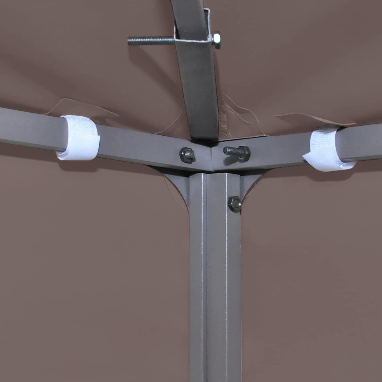 Sátras fedél tetővel tópszínű 300 x 300 cm poliészter és acél