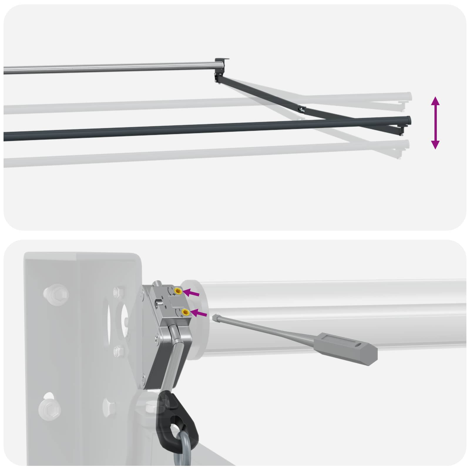 Elektromos kihúzható napernyő kék és narancs 3 x 2,5 m