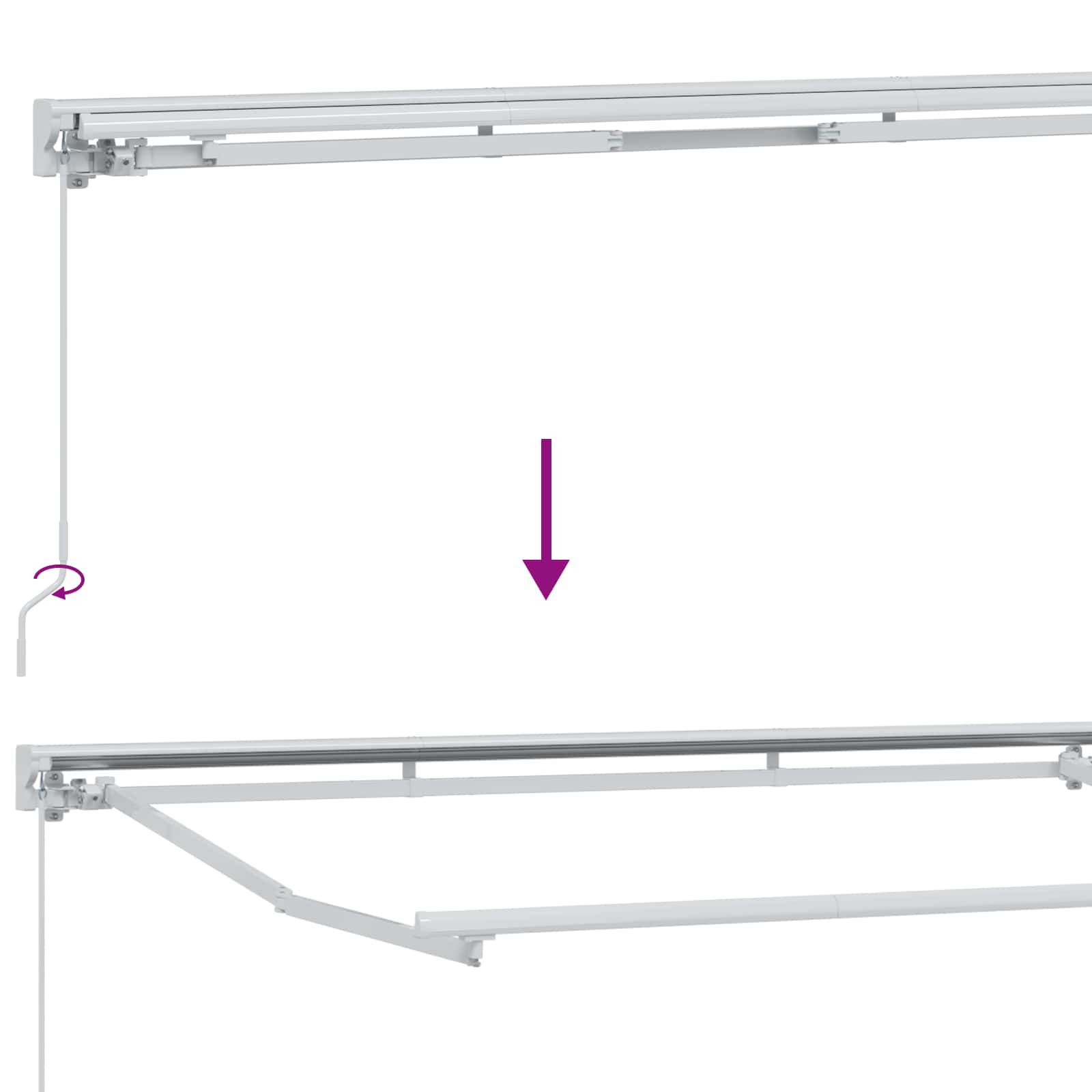 Kézi napellenző keret led világítással 4 × 3,5 m