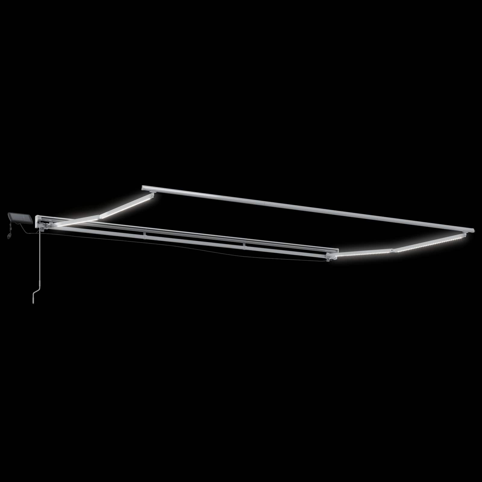 Kézi napellenző keret led világítással zöld és fehér 4 × 3,5 m