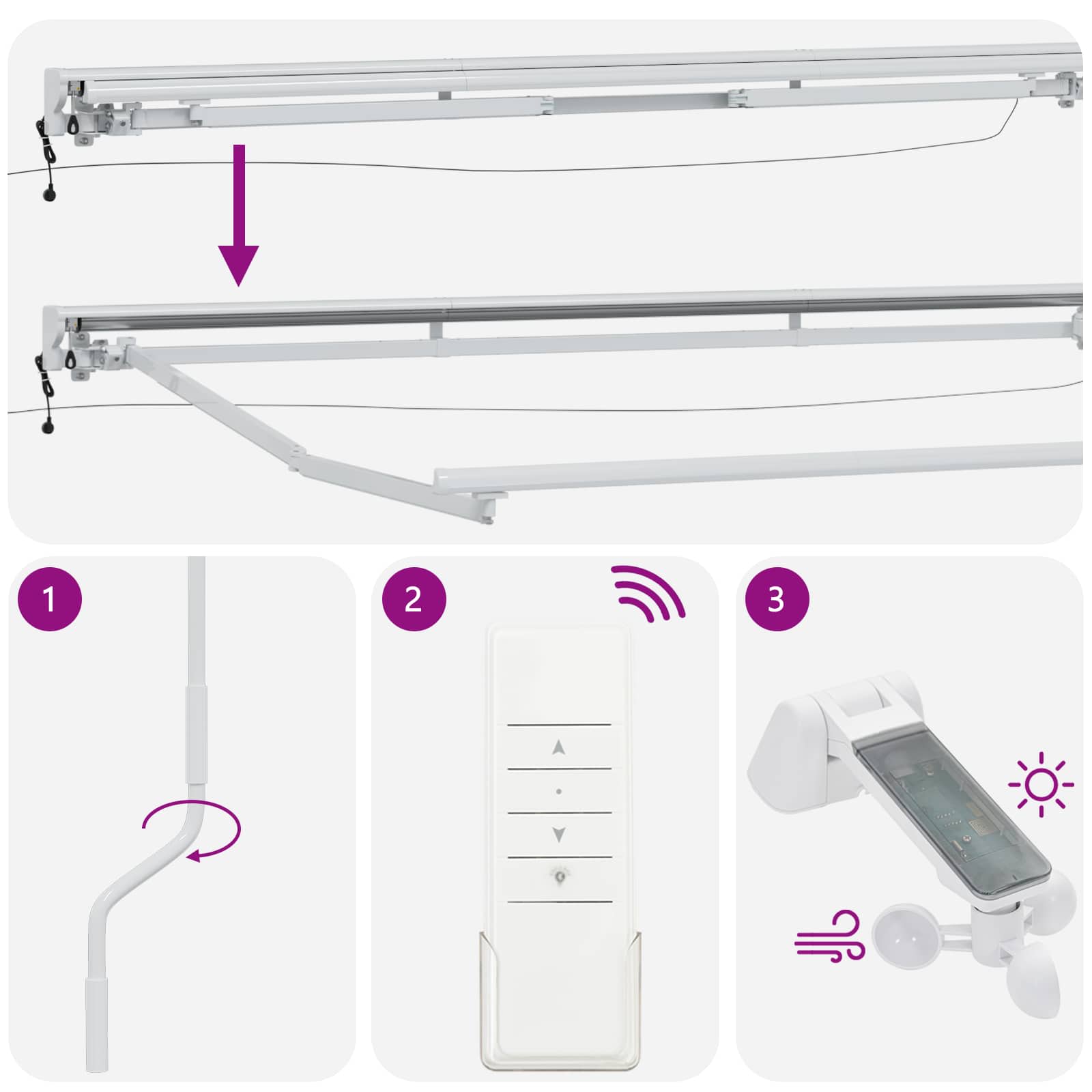 Elektromos kihúzható napernyő zöld és fehér 4,5 × 3,5 m
