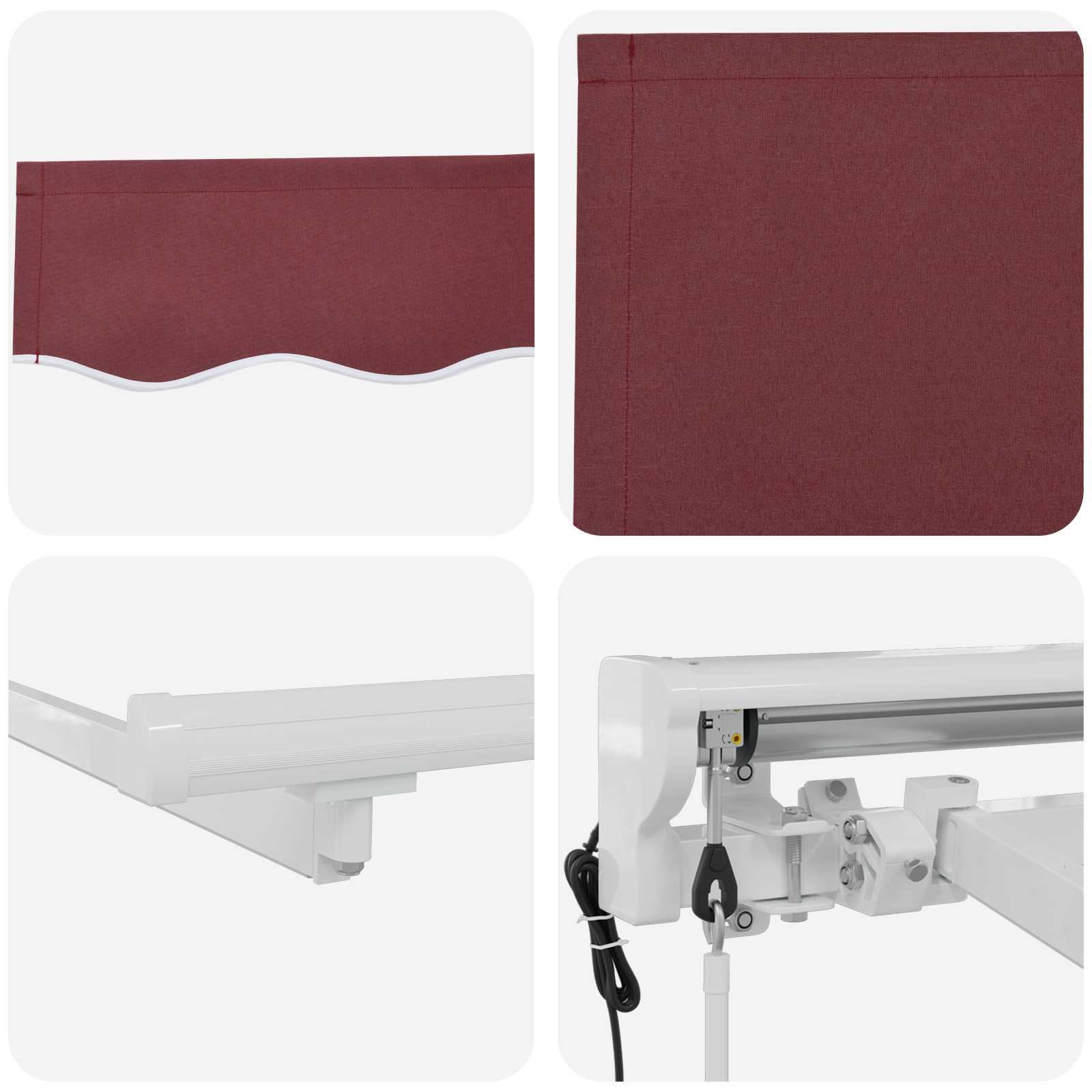 Elektromos kihúzható napernyő burgundi 5 x 3 m