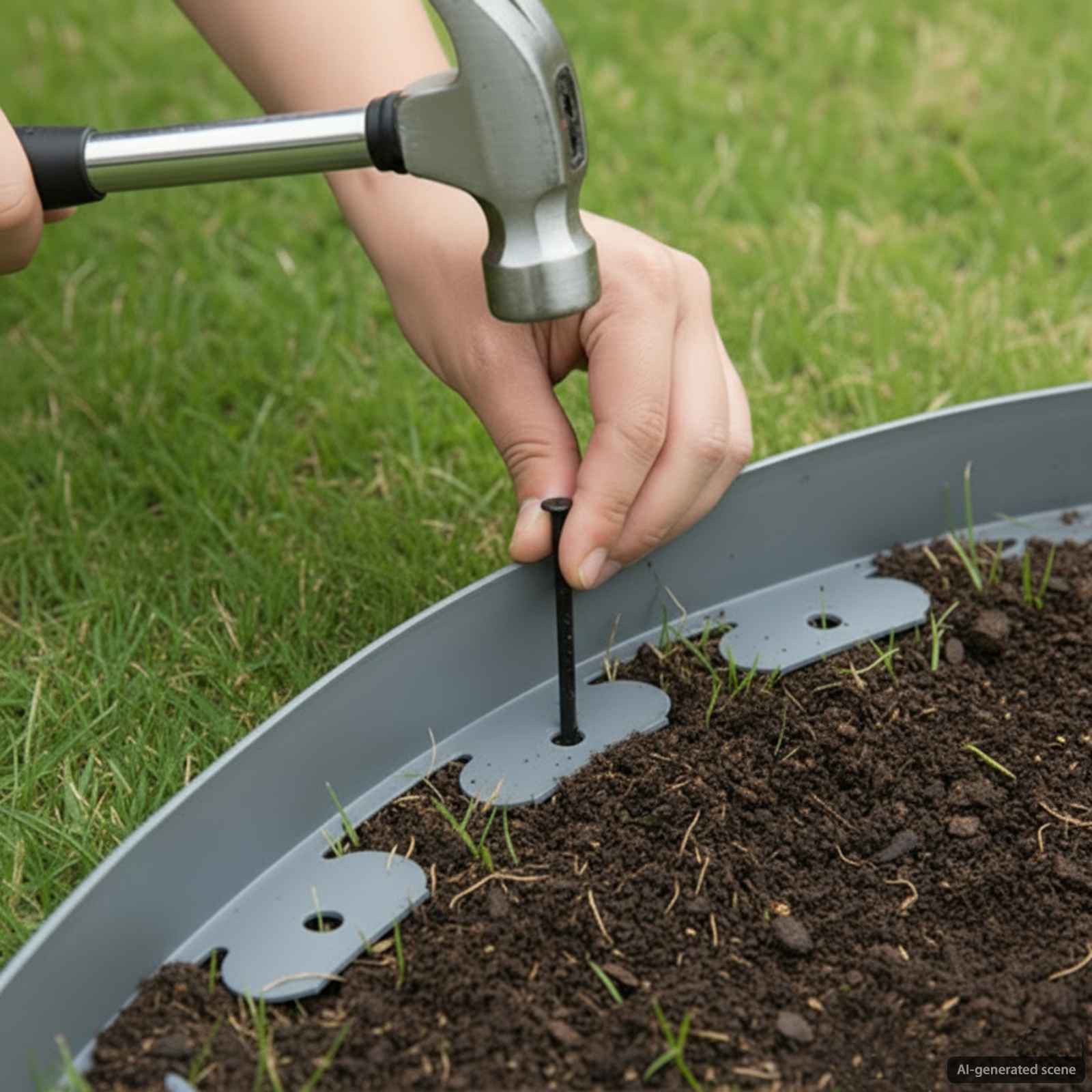 Gyepszegélyek szürke 5000 x 4 x 5 cm műanyag