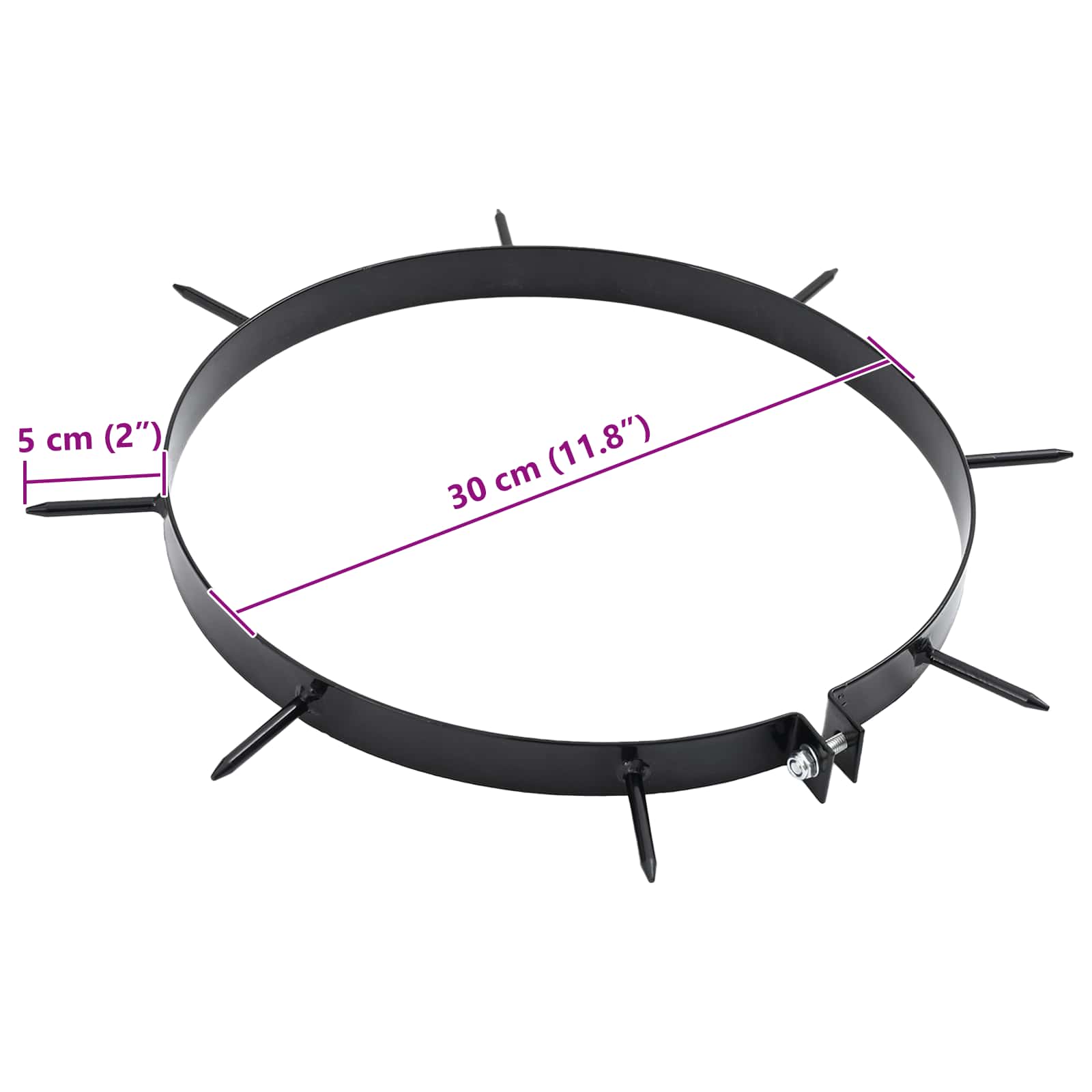 Fűroller aerátor csipeszekkel fekete 110 x 52 cm vas