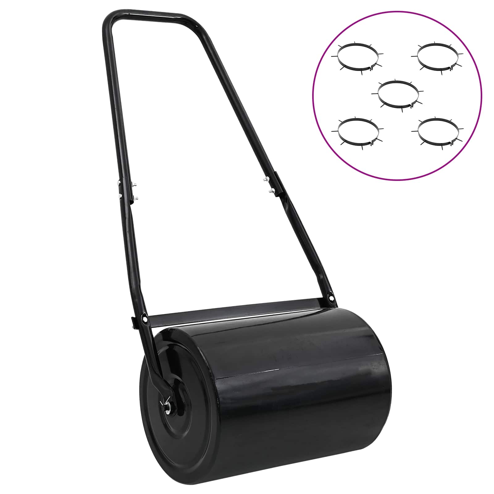 Fűroller aerátor csipeszekkel fekete 110 x 52 cm vas