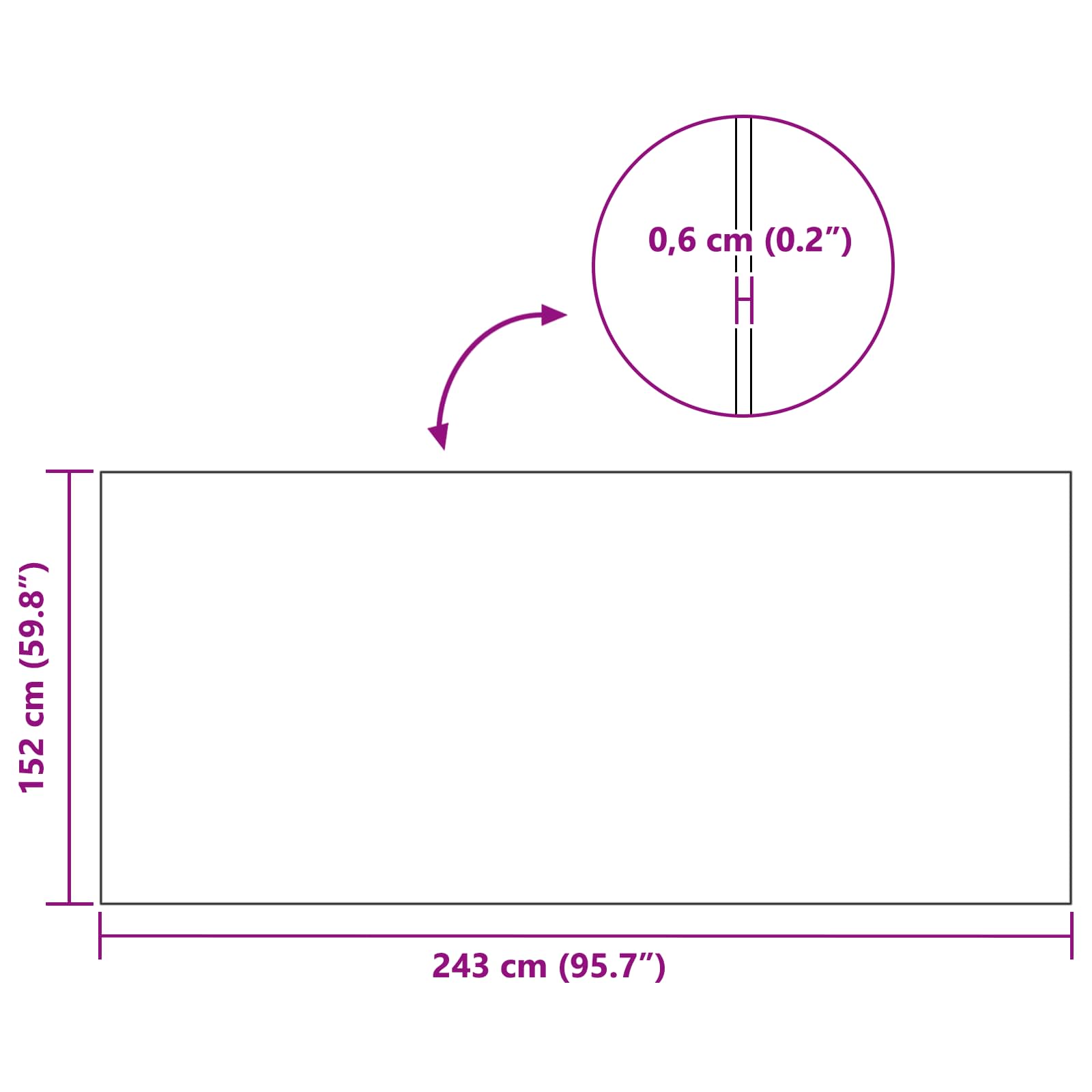 Sportvédő matrac fekete 243 x 152 x 0,6 cm pvc