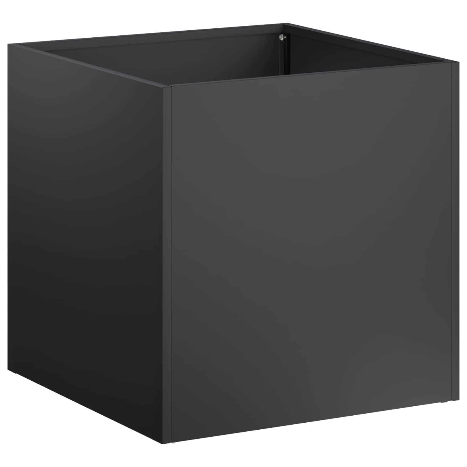 Kerti cserép 2 db fekete 25 x 25 x 25 cm hidegen hengerelt acél