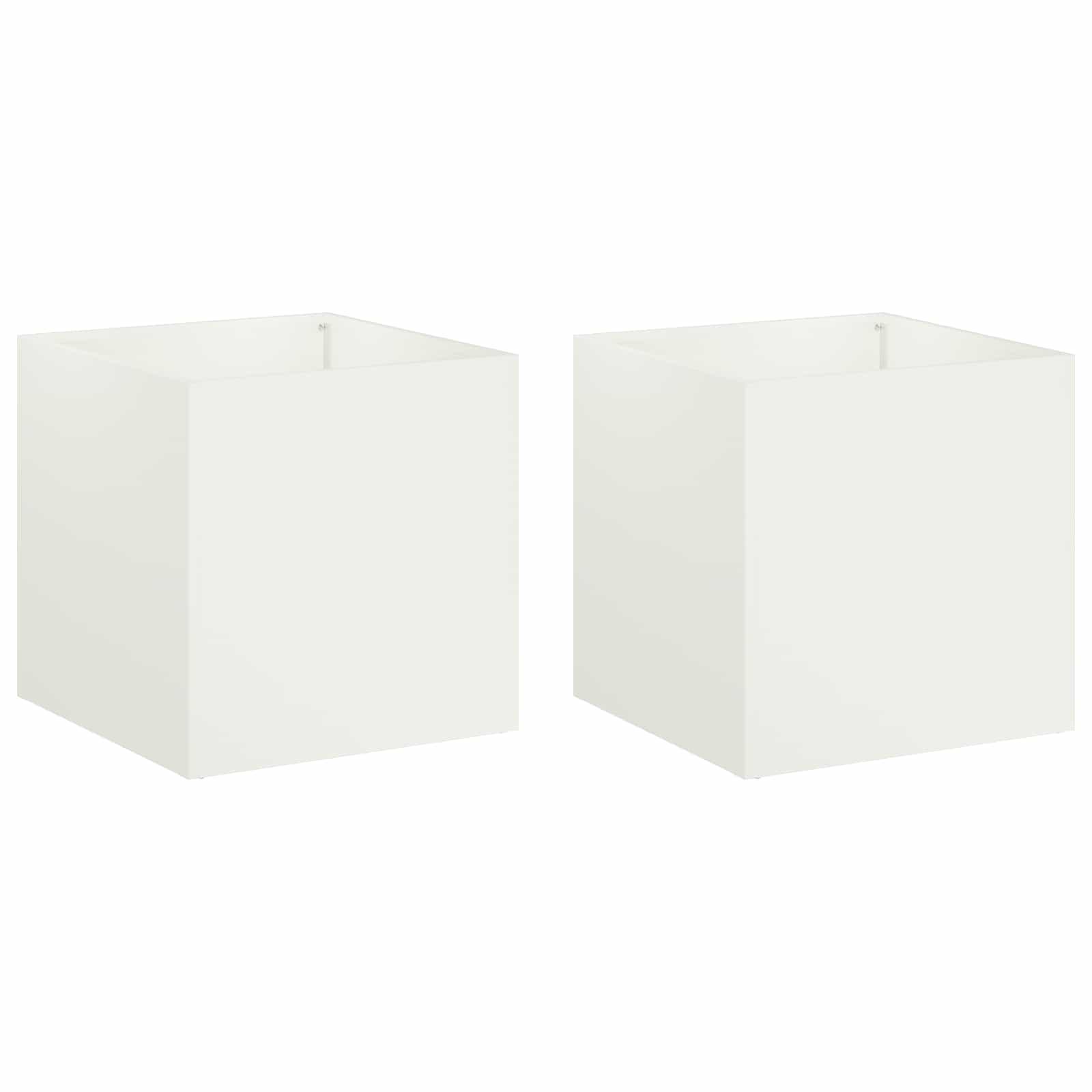 Kerti cserép 2 db fehér 25 x 25 x 25 cm hidegen hengerelt acél